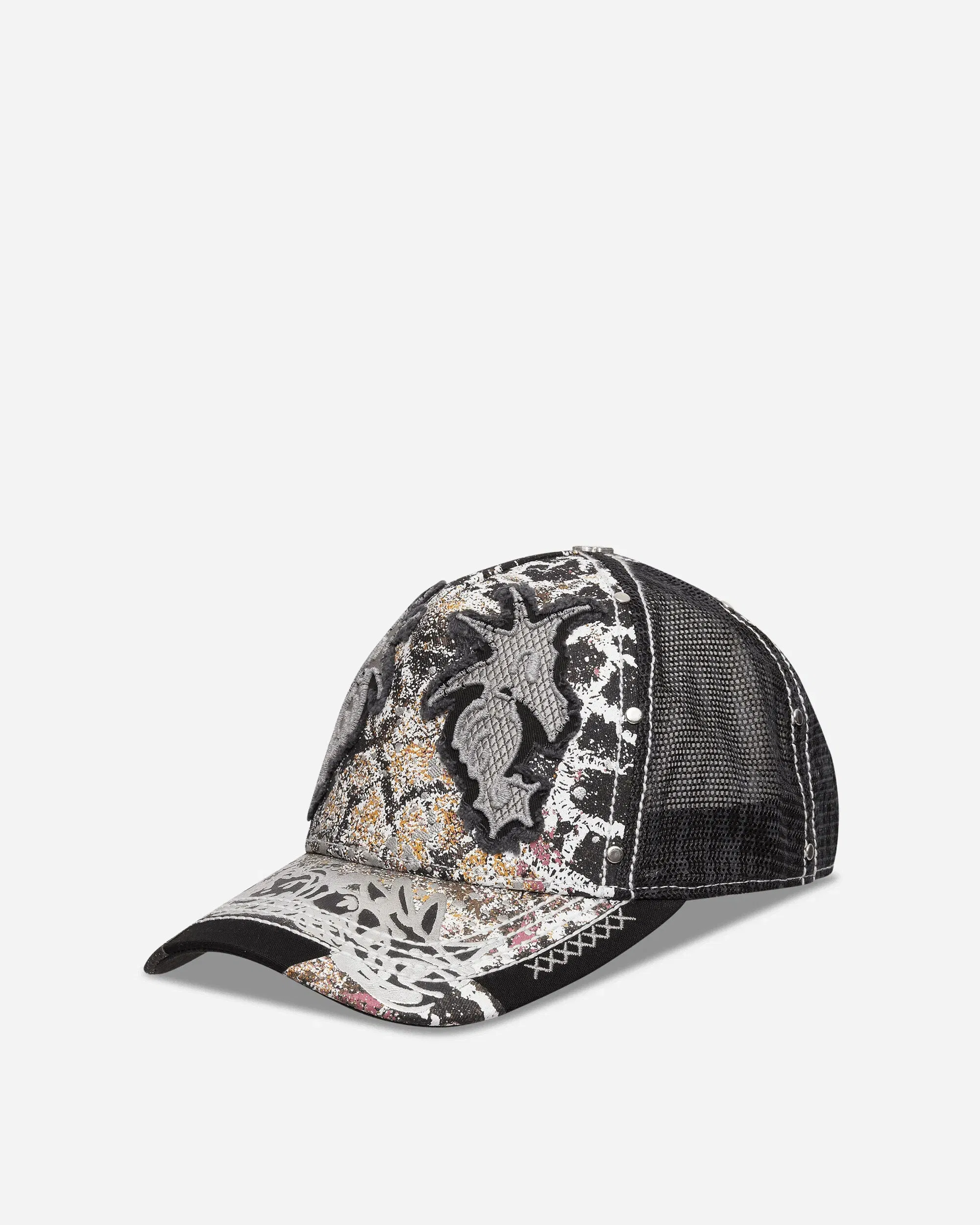 CHITO Double Seahorse Patch Mesh Back Cap Black