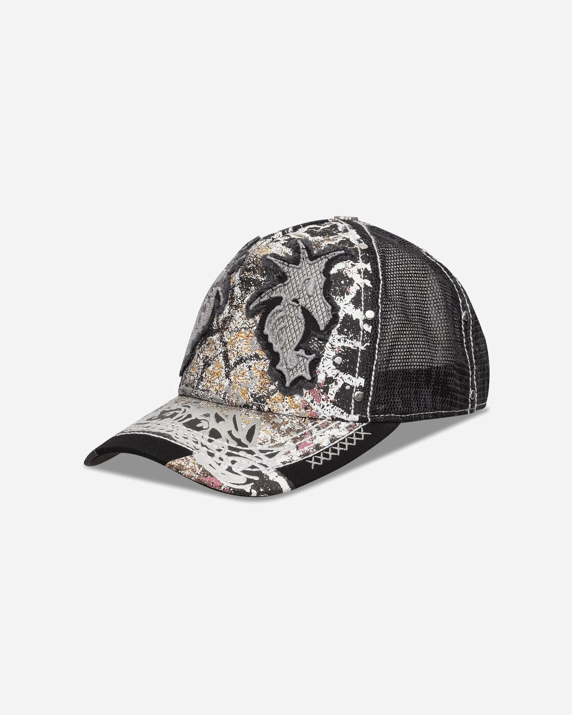 CHITO Double Seahorse Patch Mesh Back Cap Black