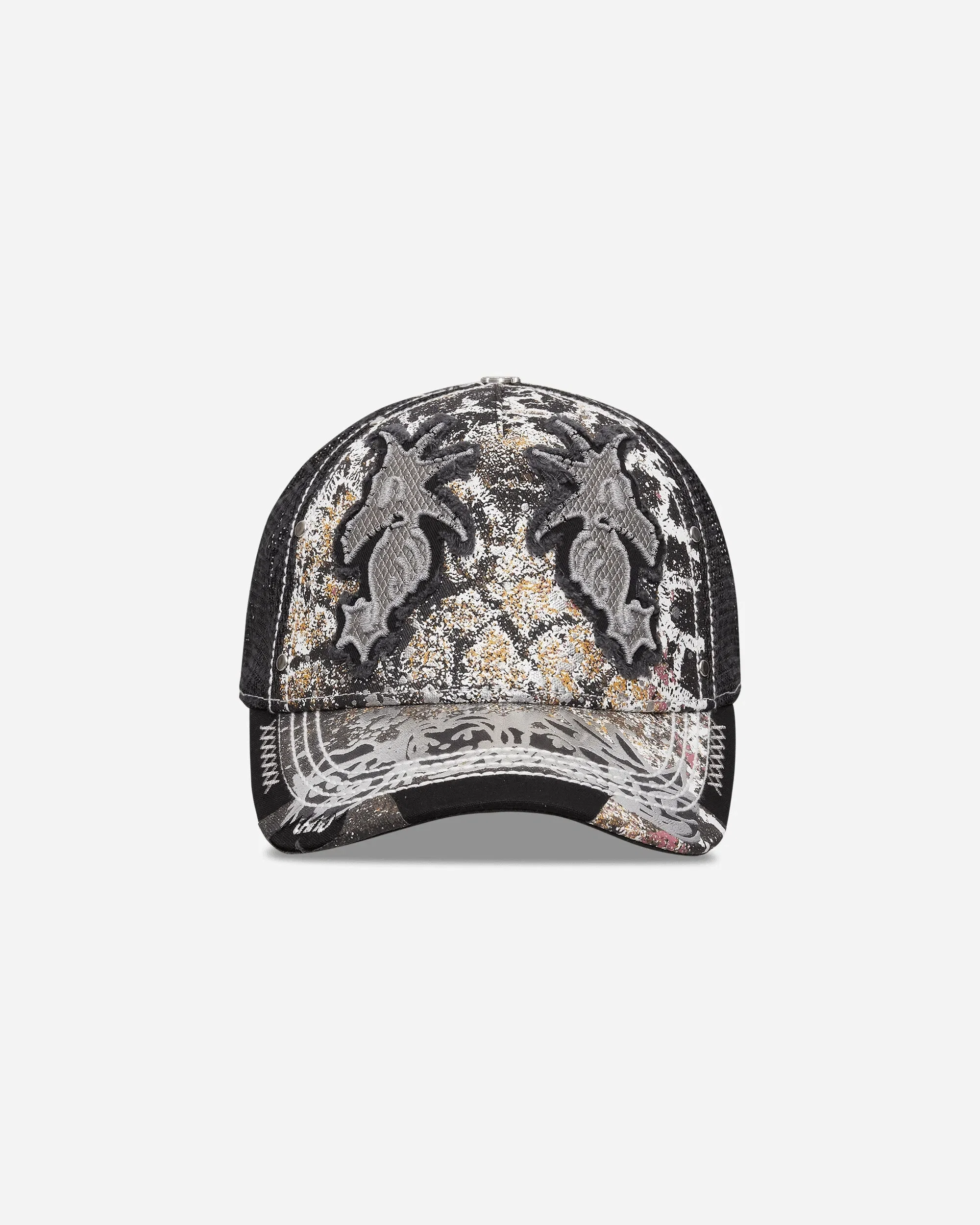 CHITO Double Seahorse Patch Mesh Back Cap Black