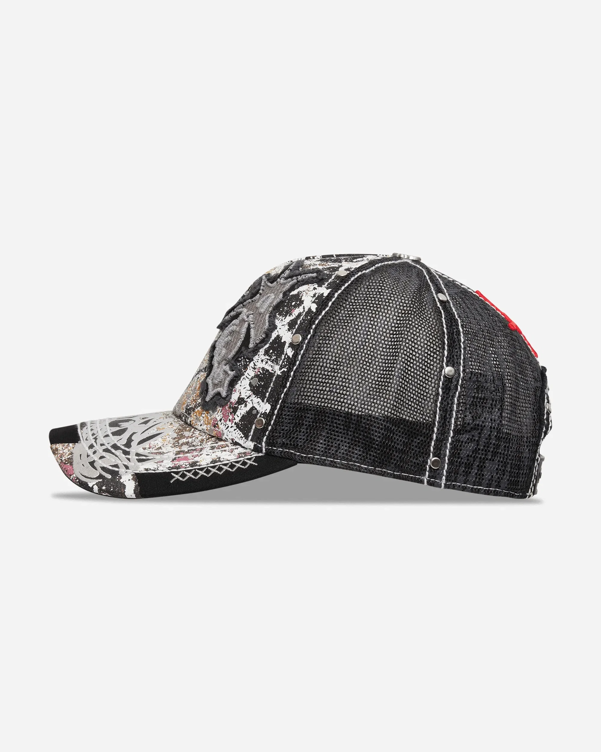 CHITO Double Seahorse Patch Mesh Back Cap Black