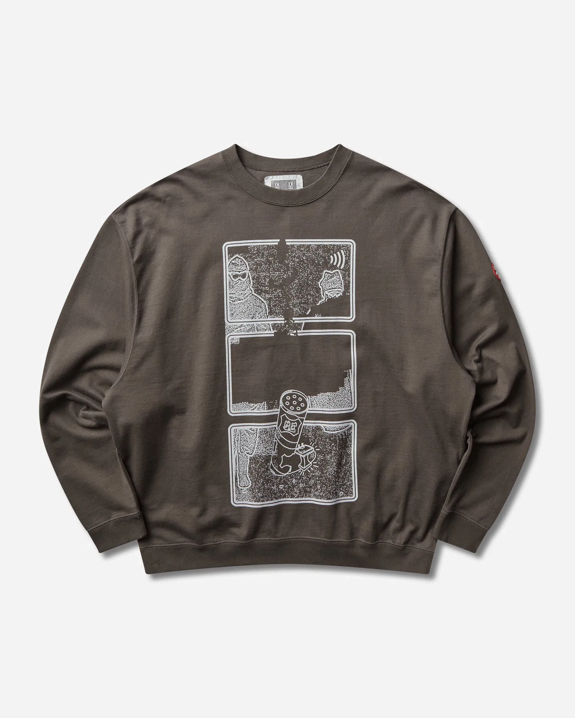 Cav Empt Men's MD Clean Room Light Big Crewneck Sweatshirt Charcoal