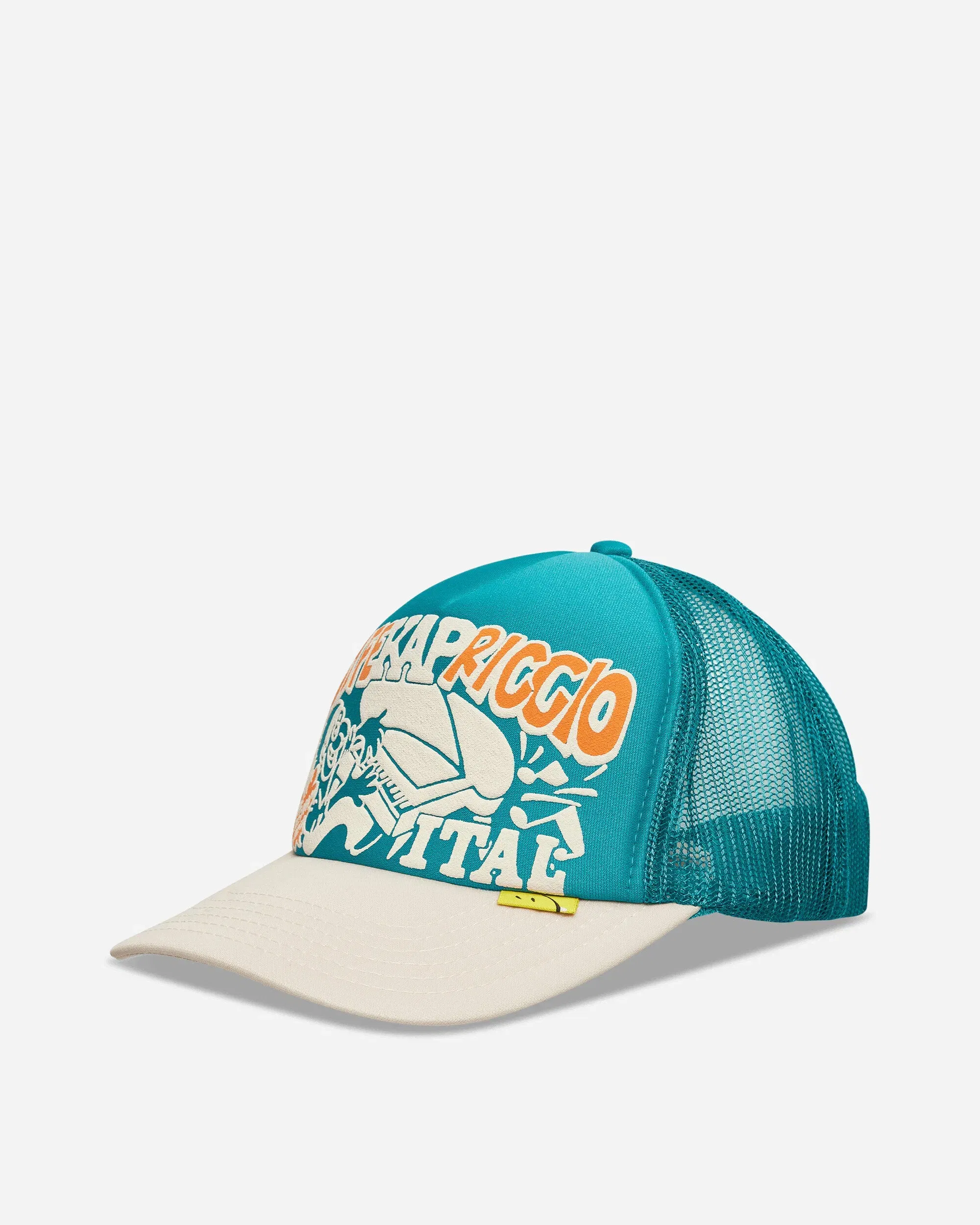KAPITAL Life Kapriccio Track Cap Turquoise / Ecru