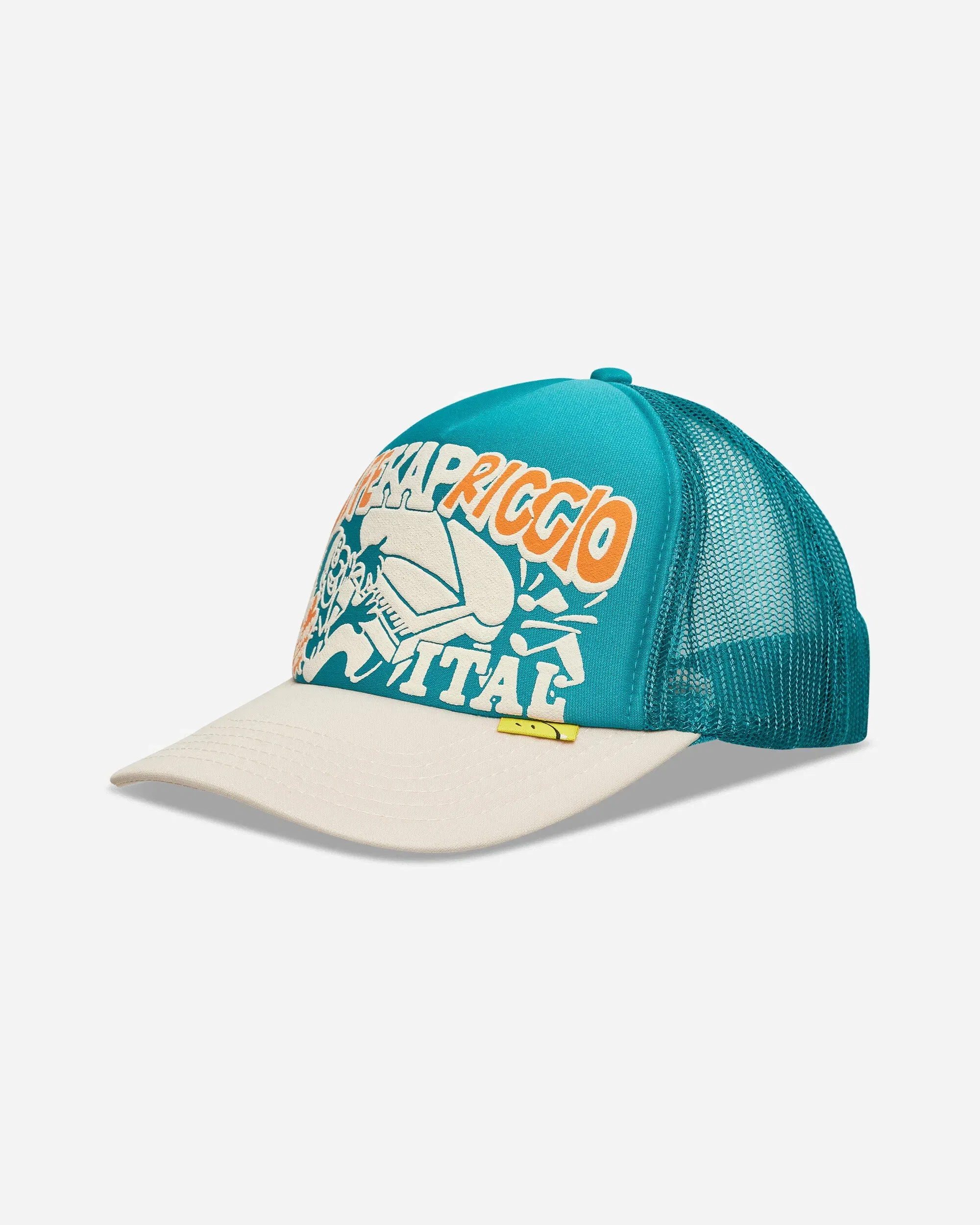 KAPITAL Life Kapriccio Track Cap Turquoise / Ecru