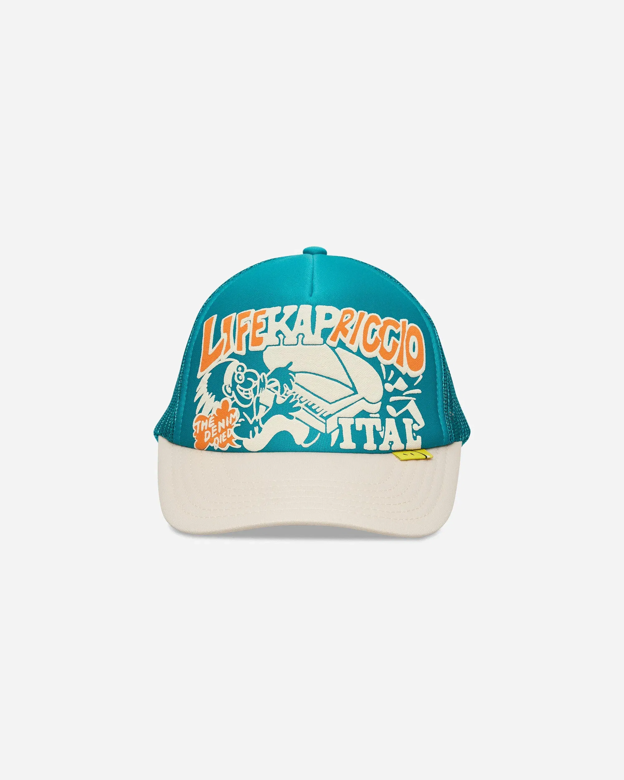 KAPITAL Life Kapriccio Track Cap Turquoise / Ecru