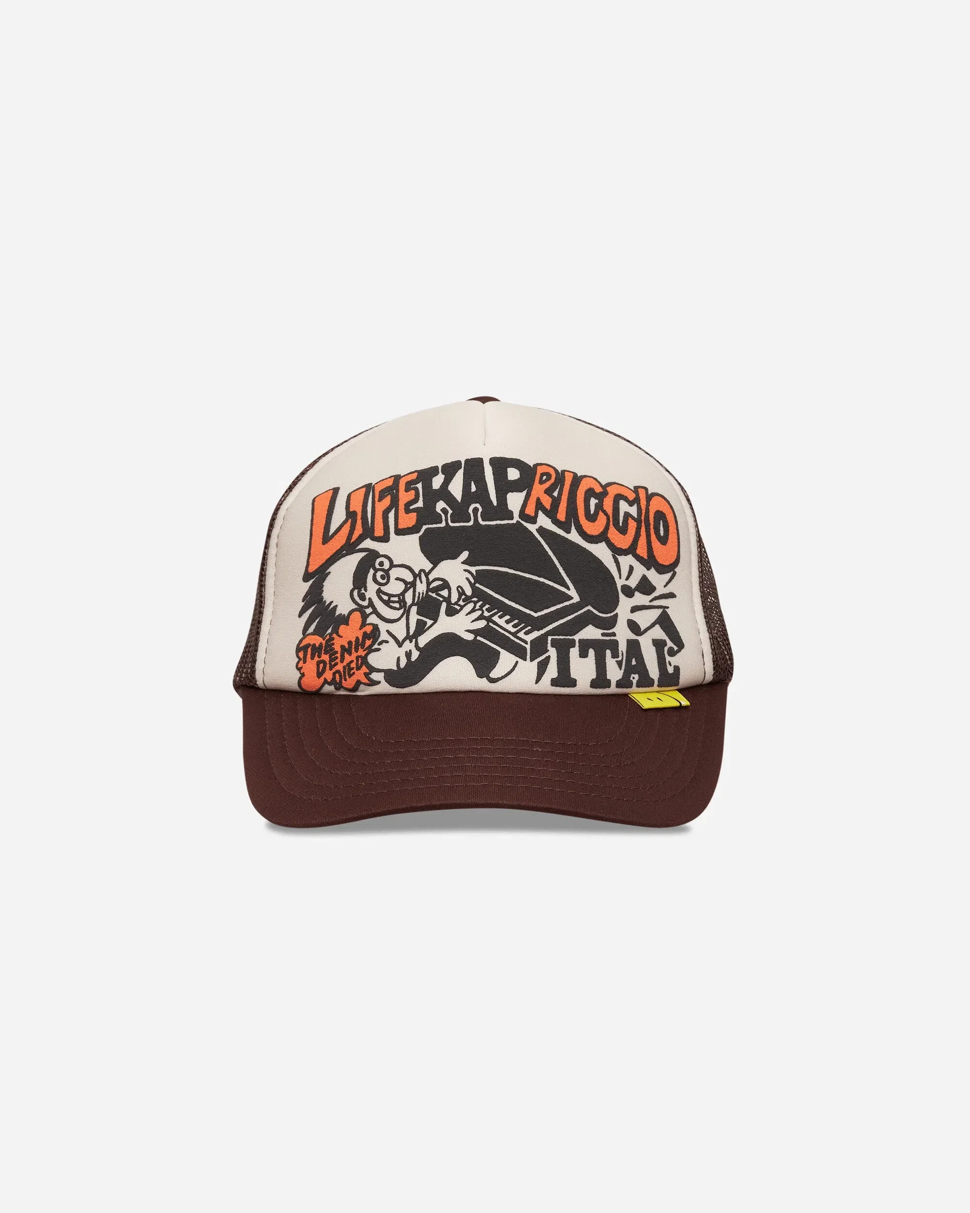 KAPITAL Life Kapriccio Track Cap Ecru / Brown