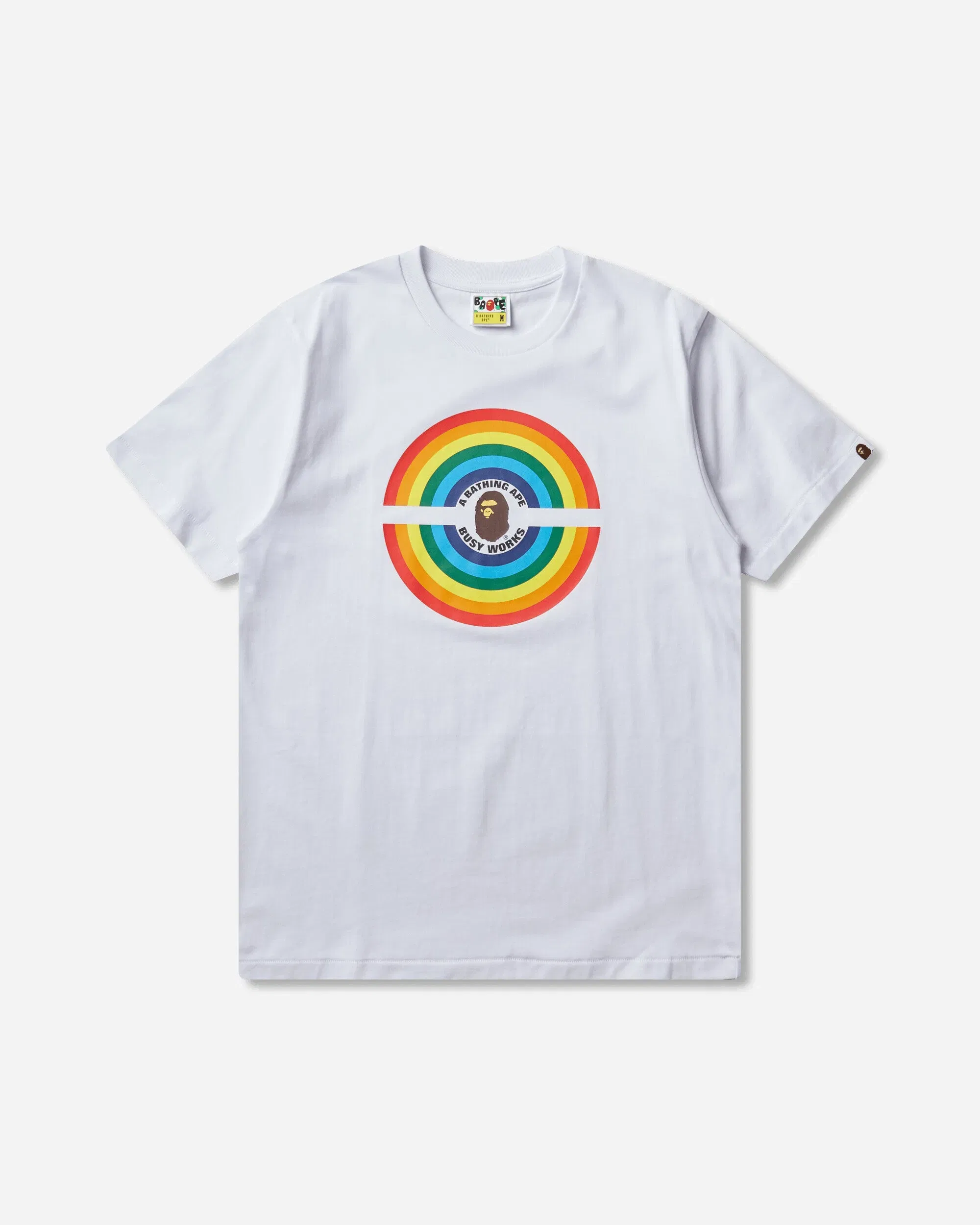 BAPE Men's Rainbow Logo Busy Works T-Shirt White