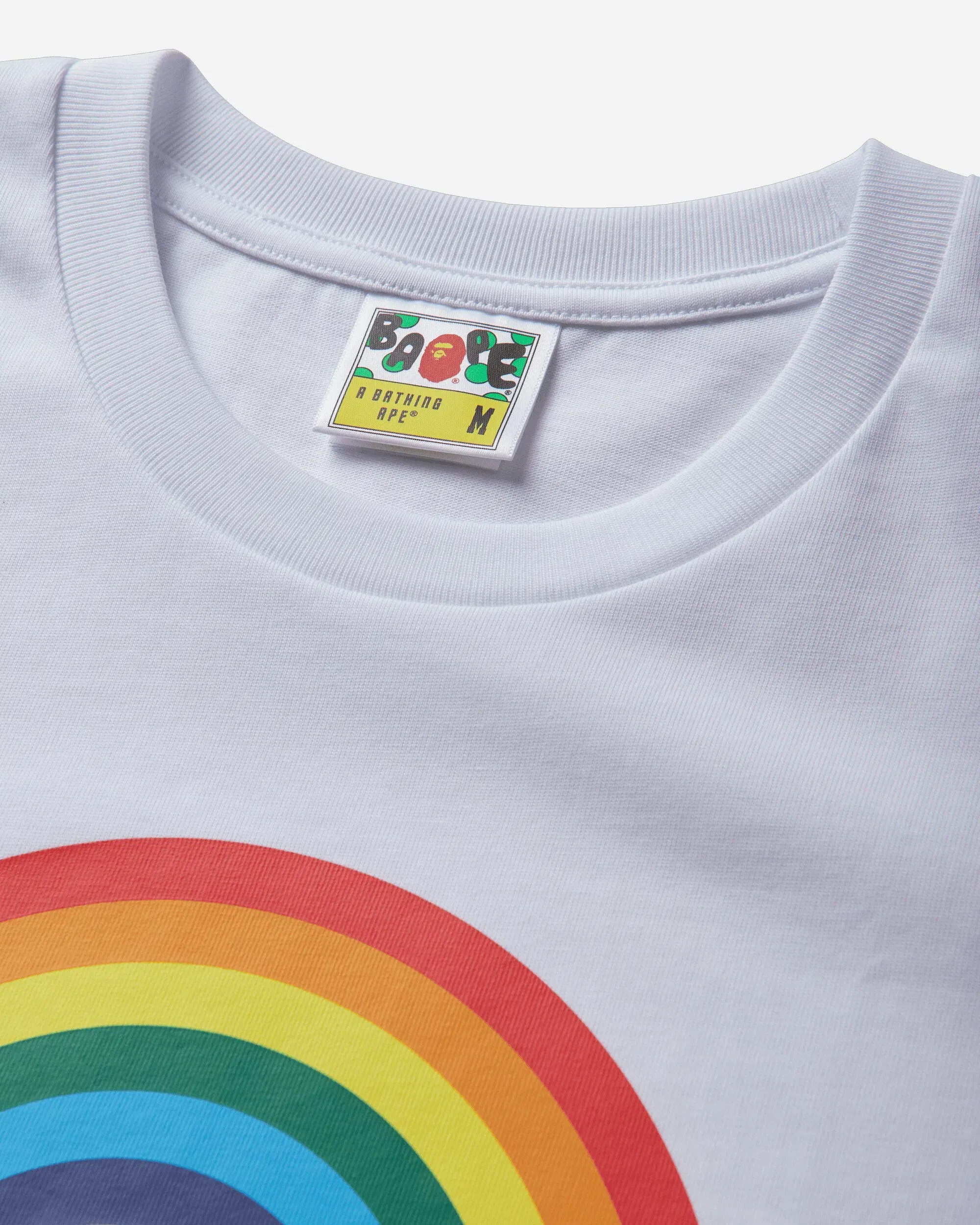 BAPE Men's Rainbow Logo Busy Works T-Shirt White