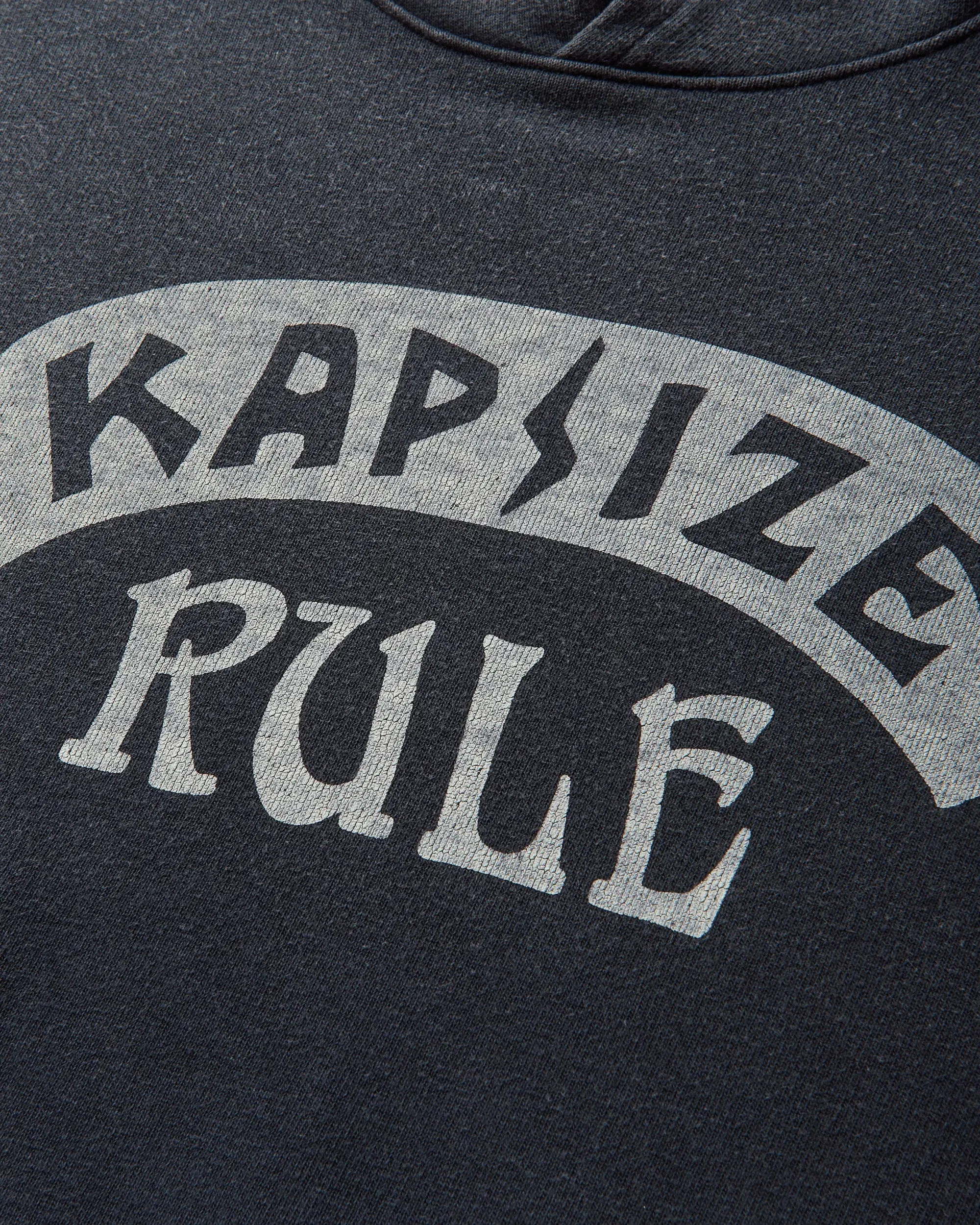 KAPITAL Men's SWT Knit Hoodie (Kapsize Rule) Black