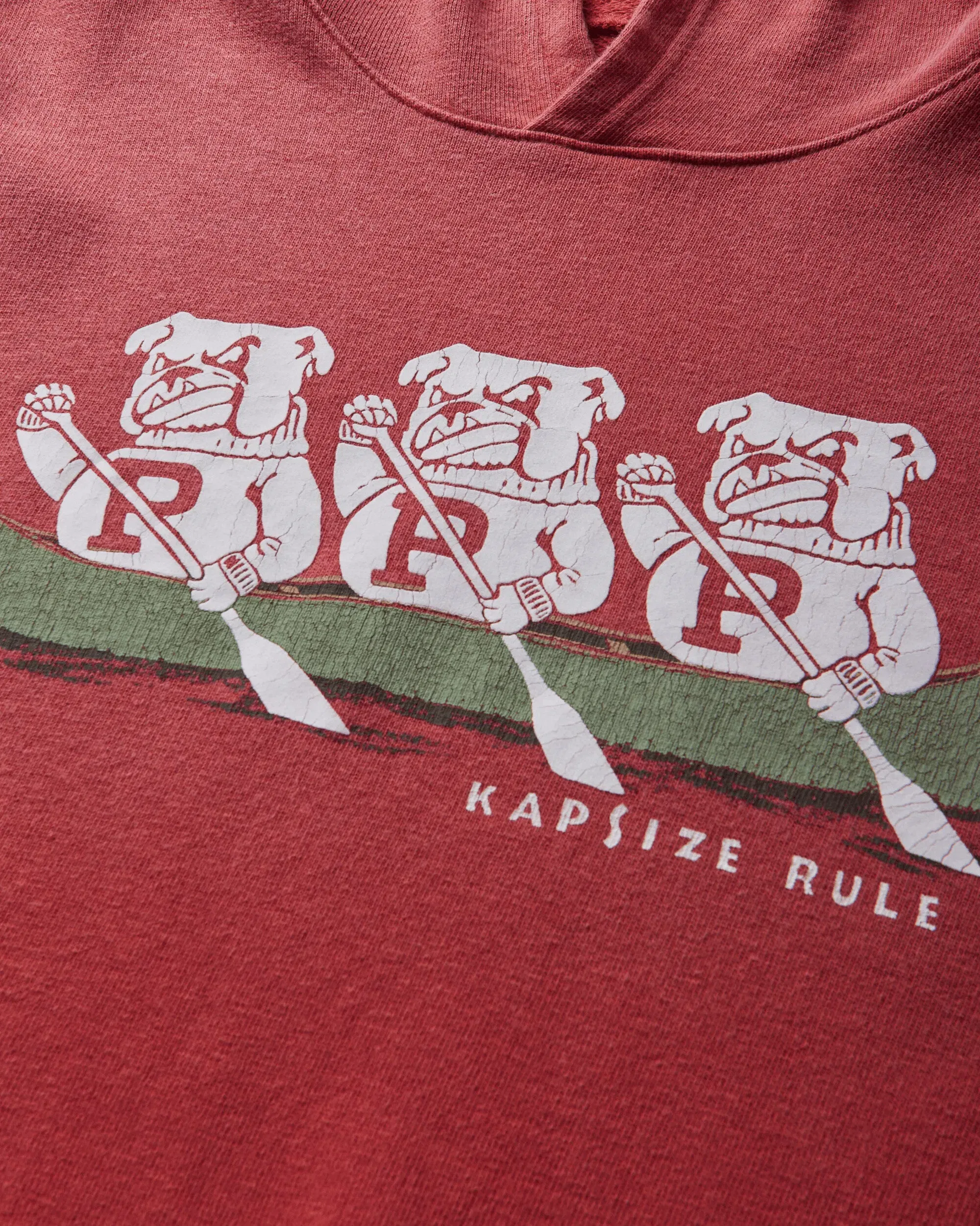 KAPITAL Men's SWT Knit Hoodie ("P" Bulldog) Red