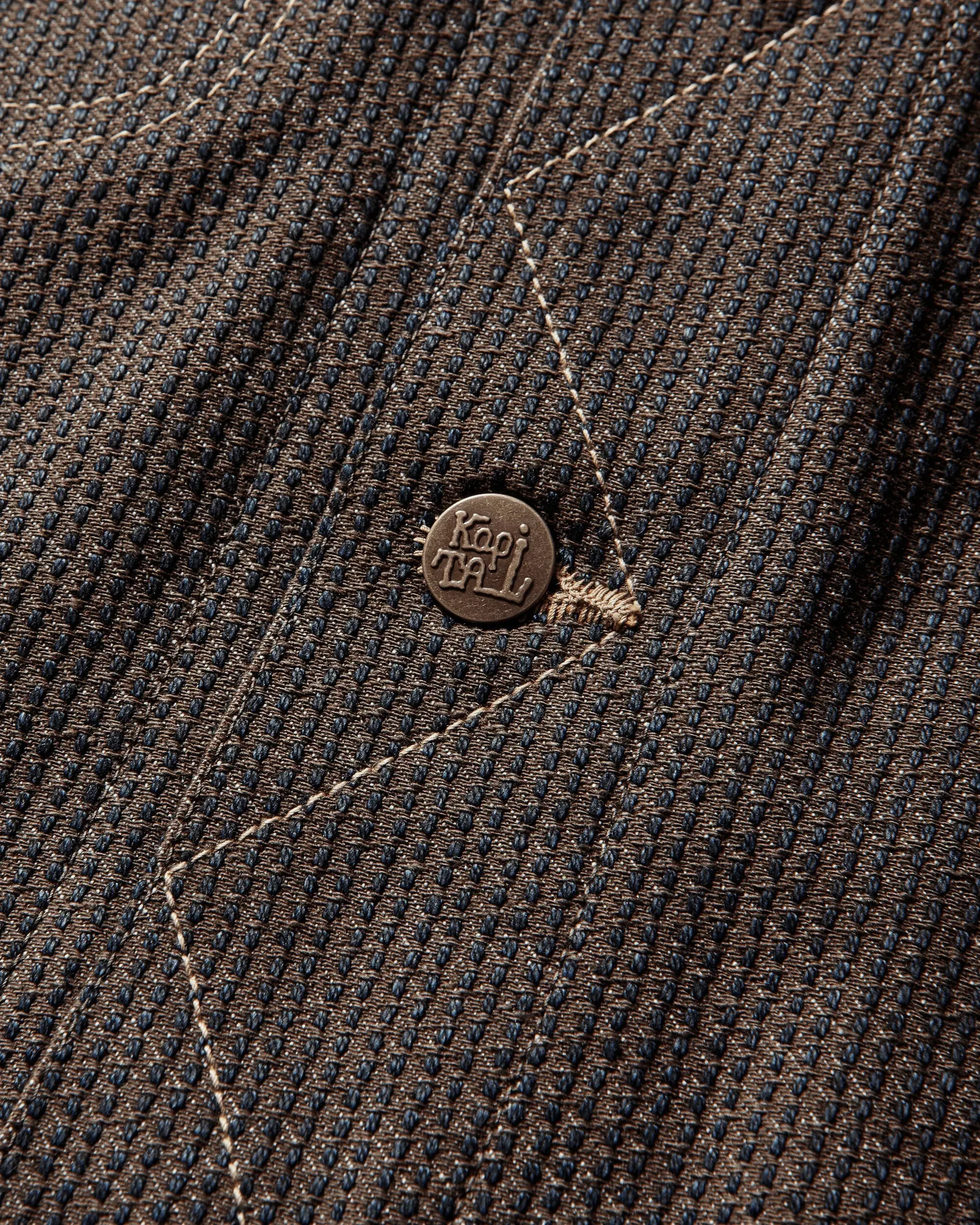 KAPITAL Men's Century Denim Westerner Regular Jacket (Kakishibu Dye) Persimmon / Indigo
