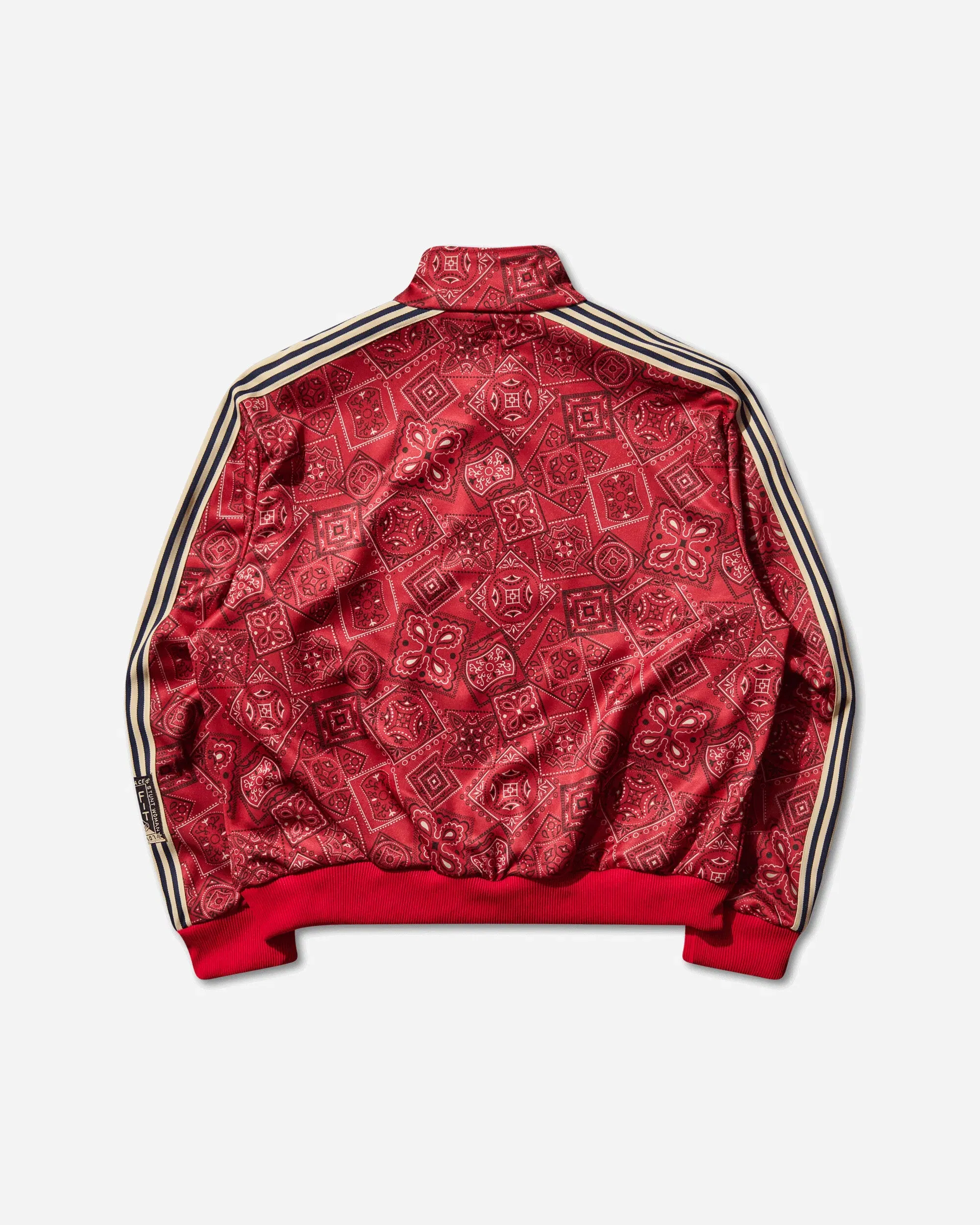 KAPITAL Men's Smooth Jersey Cookie Bandana Track Jacket Red
