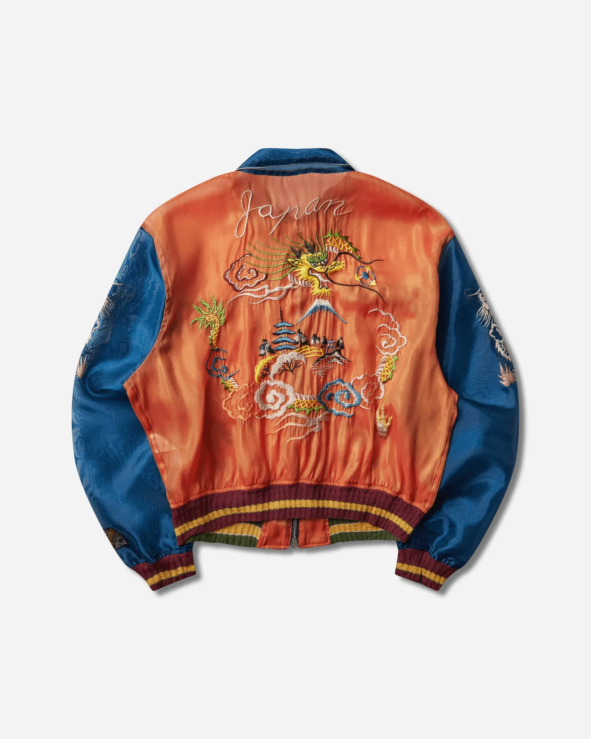 KAPITAL Men's Sheer Pearl Mosquito Guard 2Tones Vietnam Jacket Orange / Blue