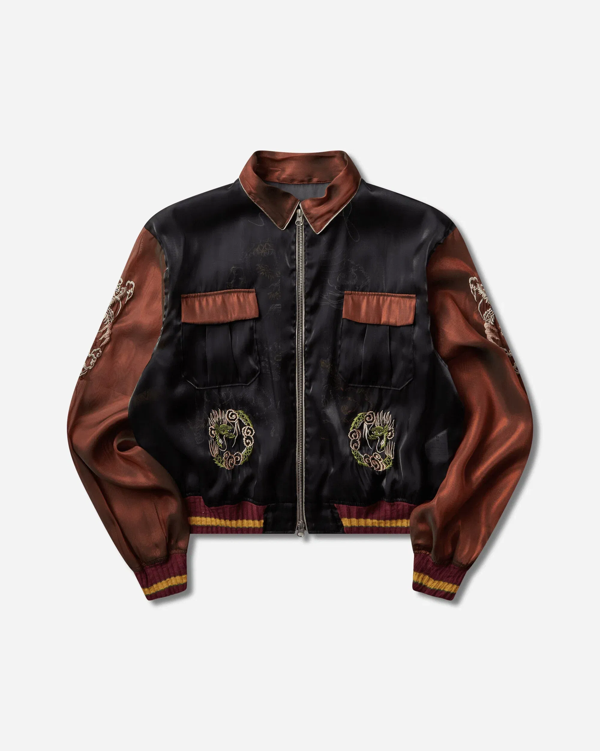 KAPITAL Men's Sheer Pearl Mosquito Guard 2Tones Vietnam Jacket Black / Brown