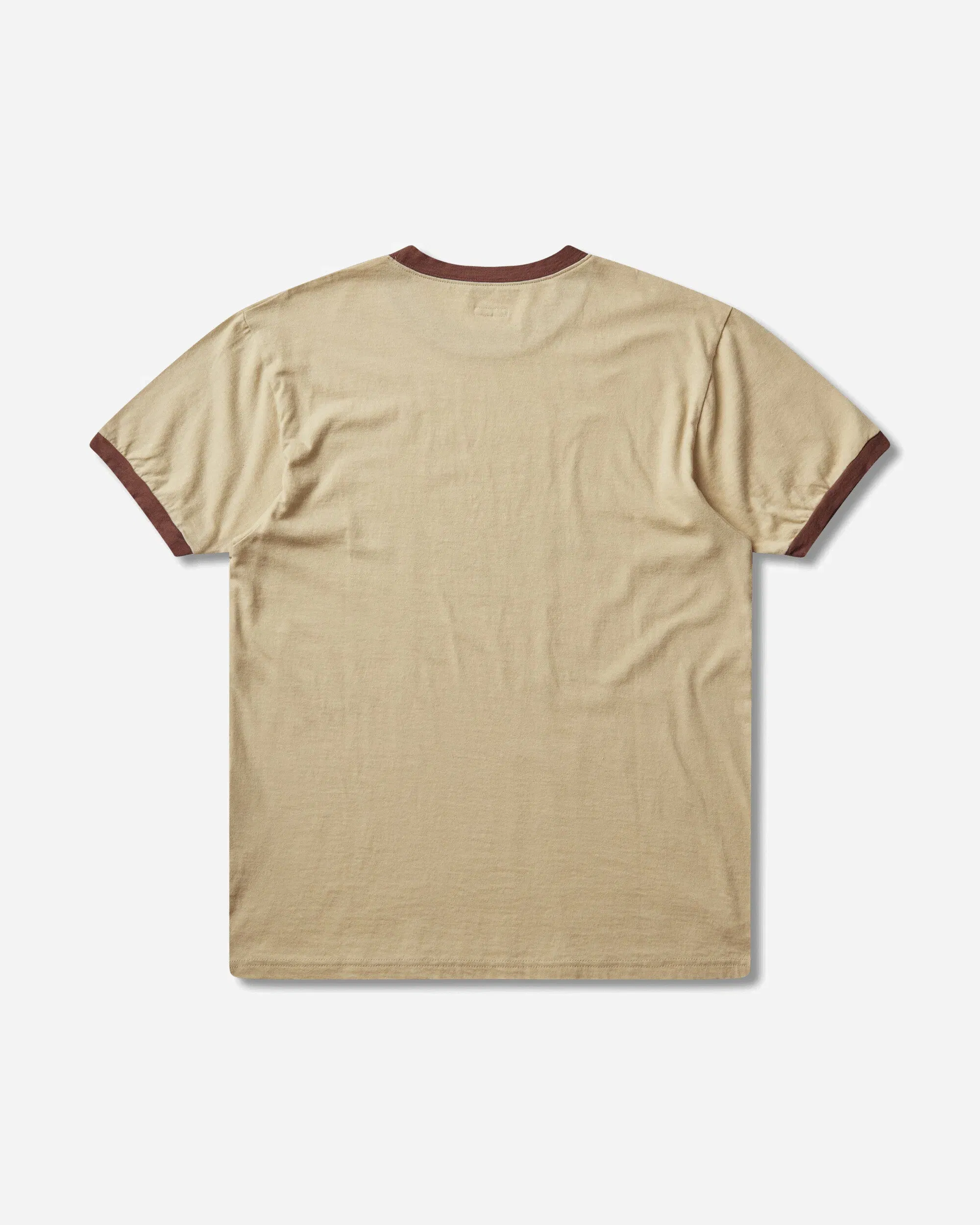 KAPITAL Men's 20/-Jersey Ringer T-Shirt ("T" Tiger) Beige