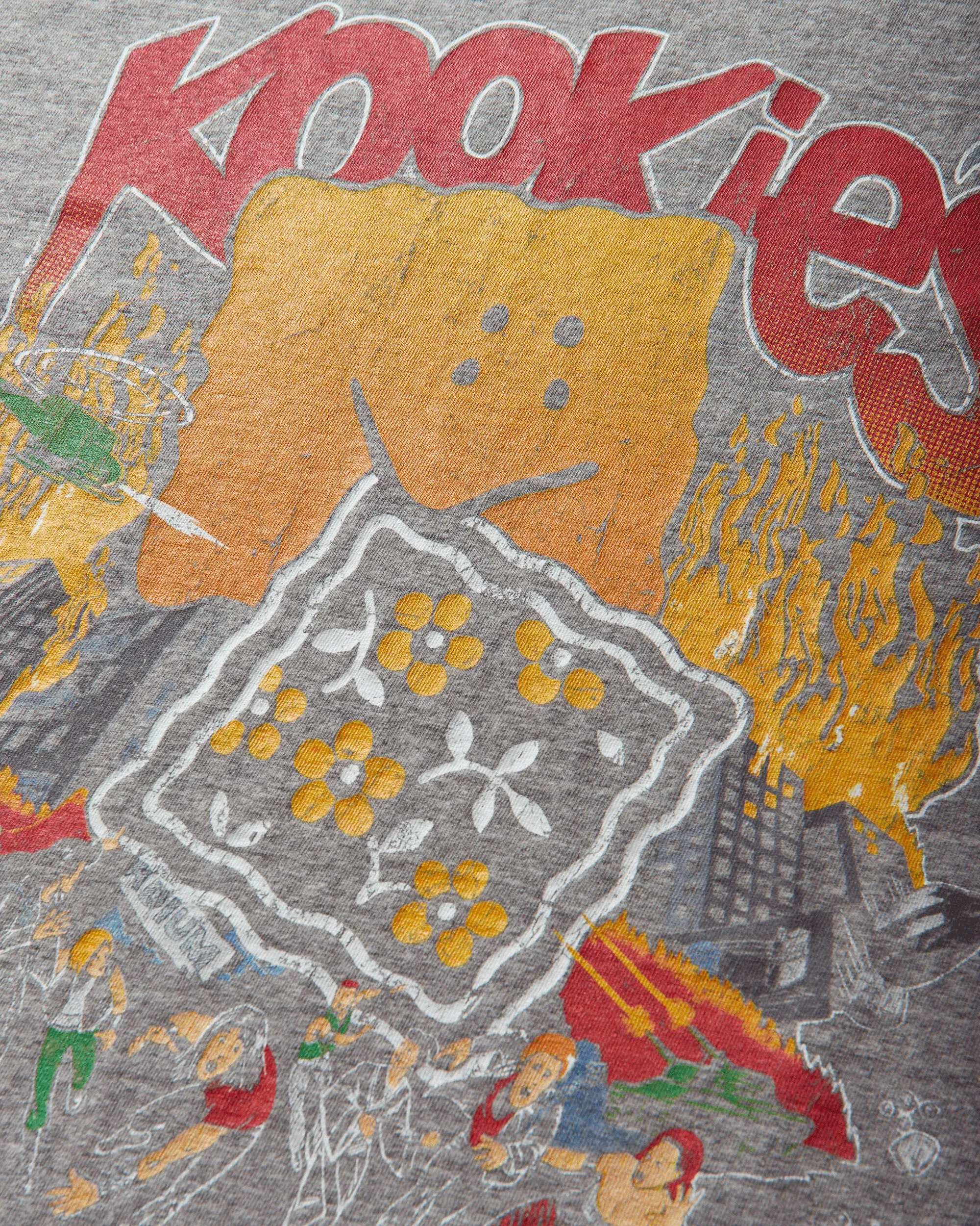 KAPITAL Men's Top Jersey Crew T-Shirt (Buster Peckish Bowy) Grey