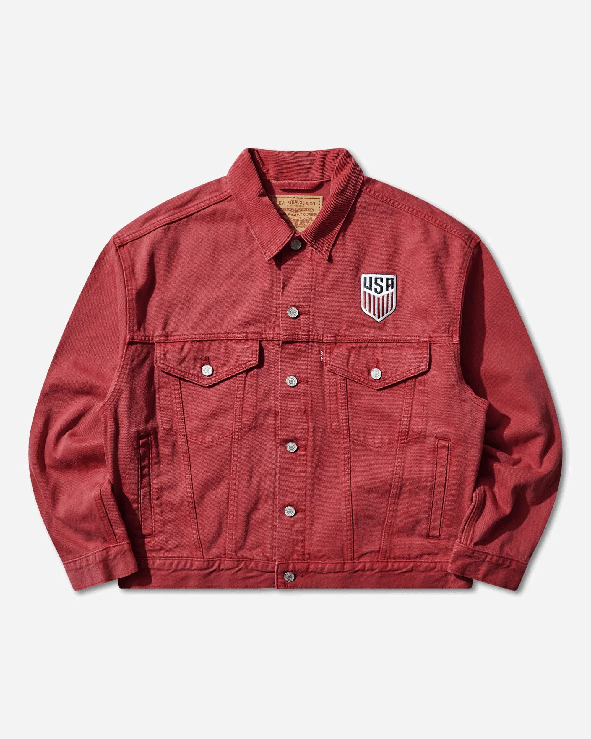 Levi's Men's U.S. Soccer Type III Trucker Jacket Red