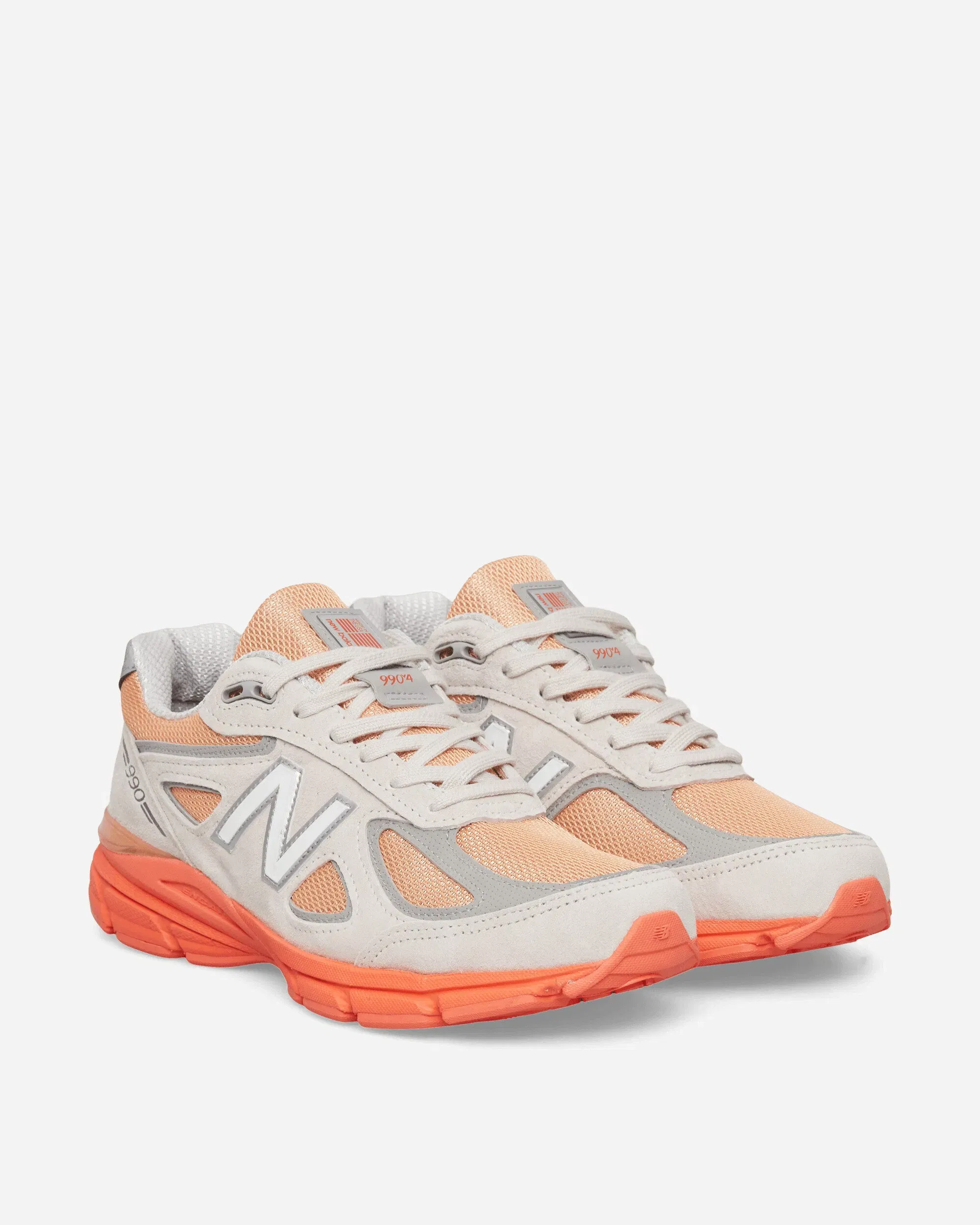New Balance Made in USA 990v4 Sneakers Moonbeam / Tangerine Heat / Dried Orange