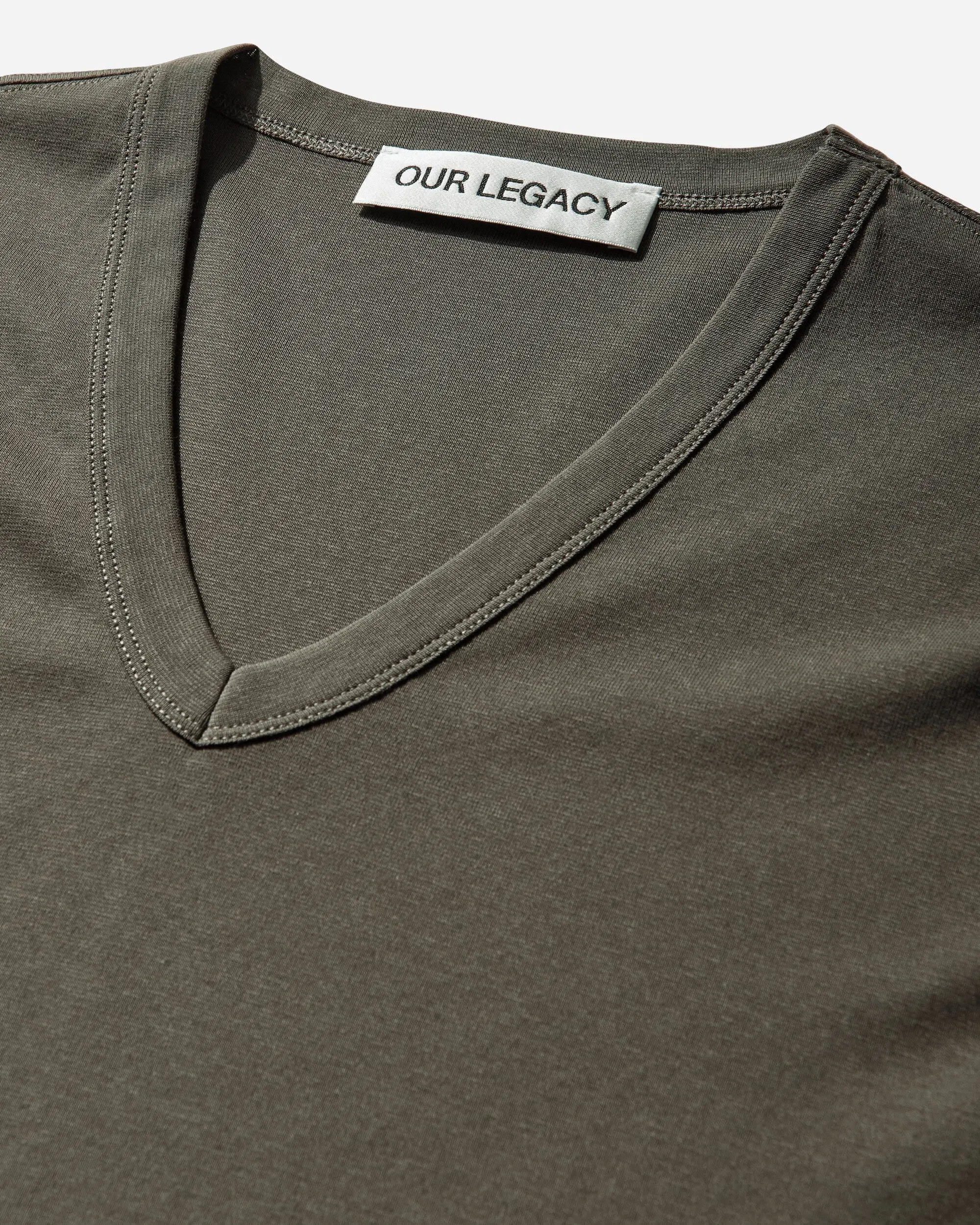 OUR LEGACY Men's Gorge V-Neck T-Shirt Faded Pine
