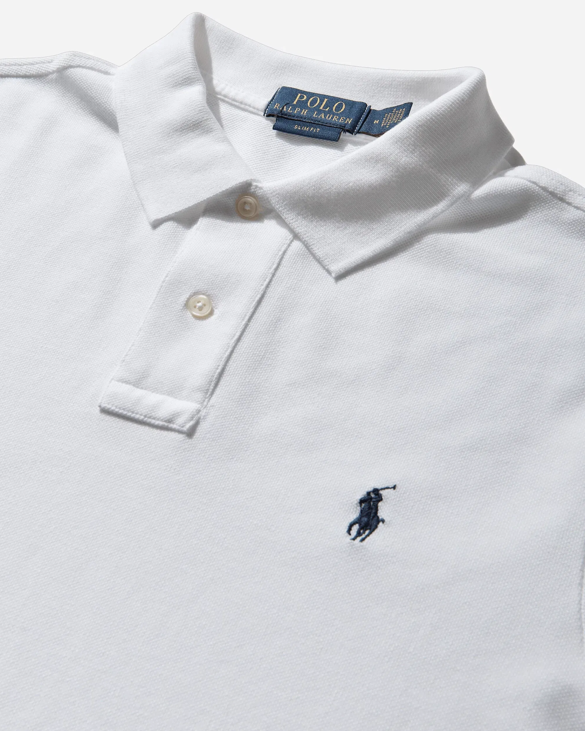 Polo Ralph Lauren Men's Slim Fit Mesh Polo Shirt White