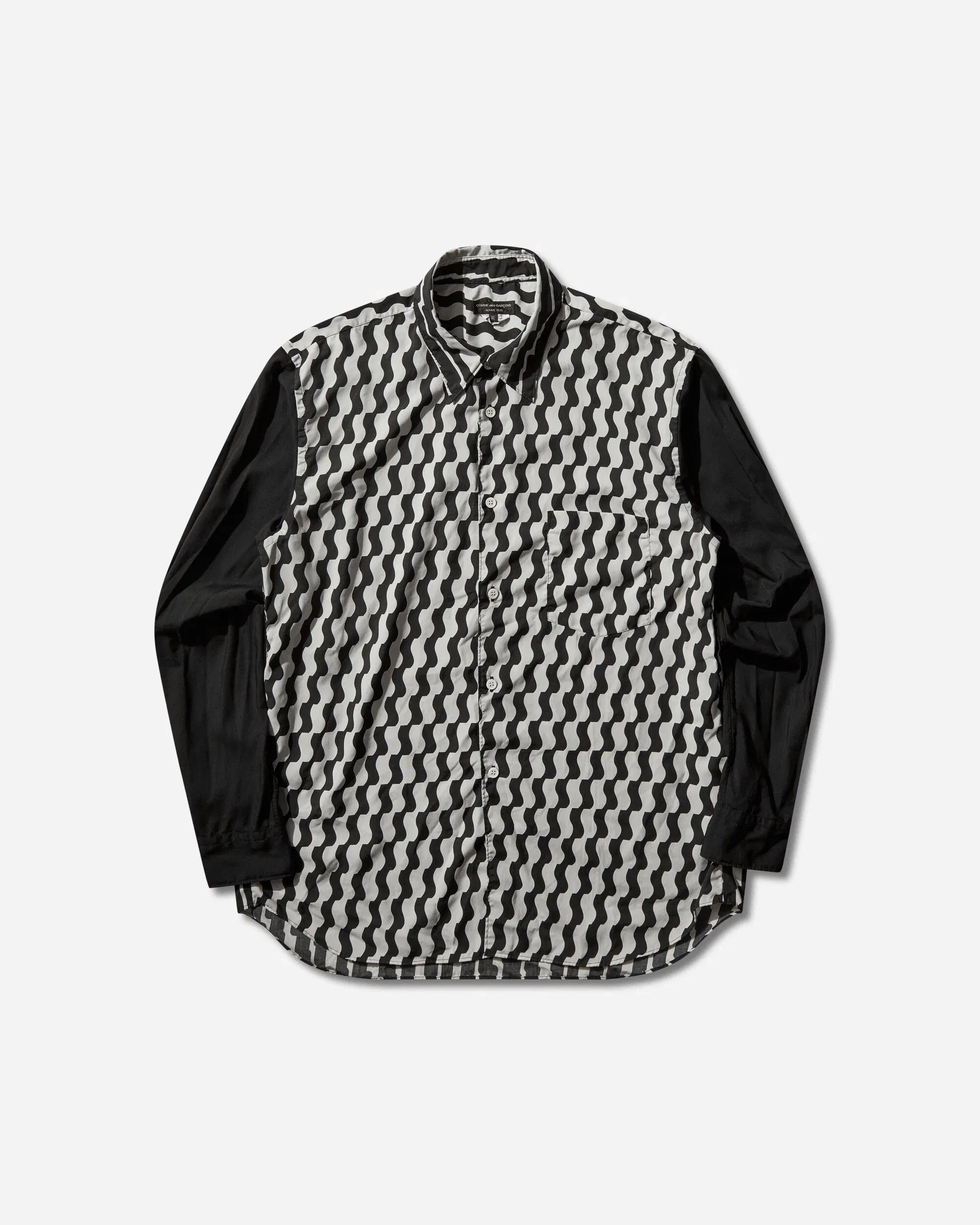 Comme Des Garçons Homme Plus Men's Mixed Pattern Longsleeve Shirt White / Black
