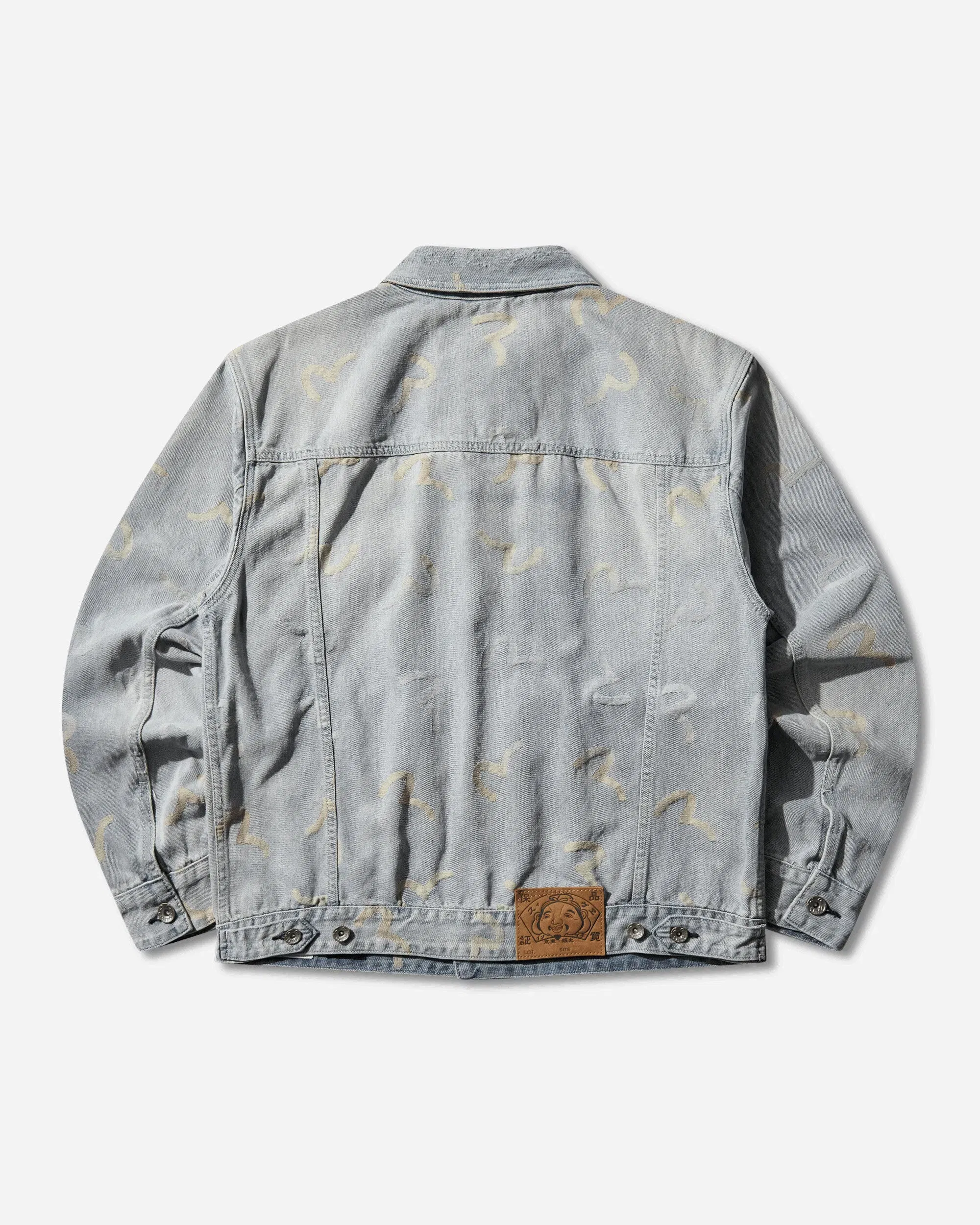 EVISU Men's All-Over Seagull Jacquard Denim Jacket Indigo