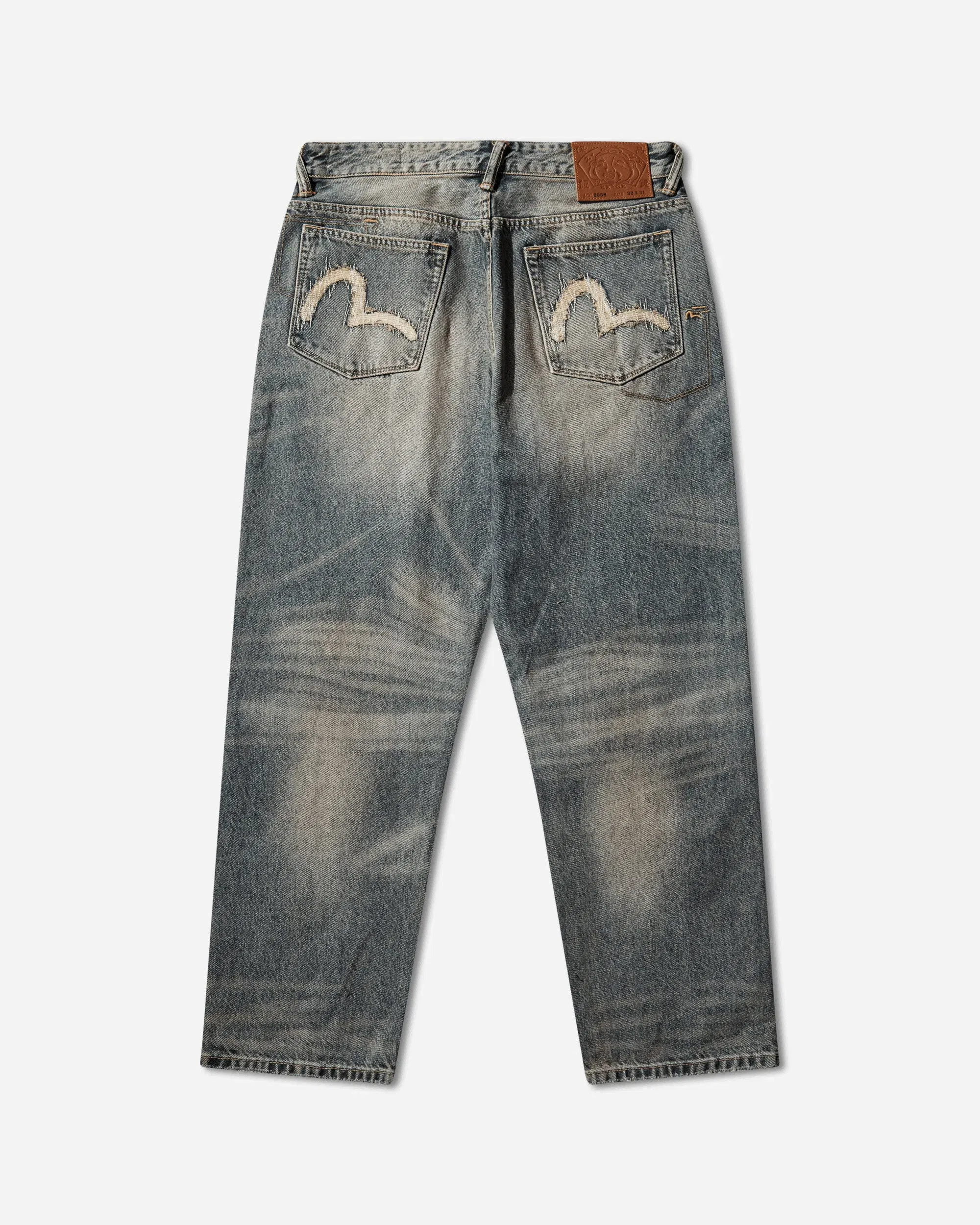 EVISU Men's Multi-Pocket Style Washing Jeans Indigo