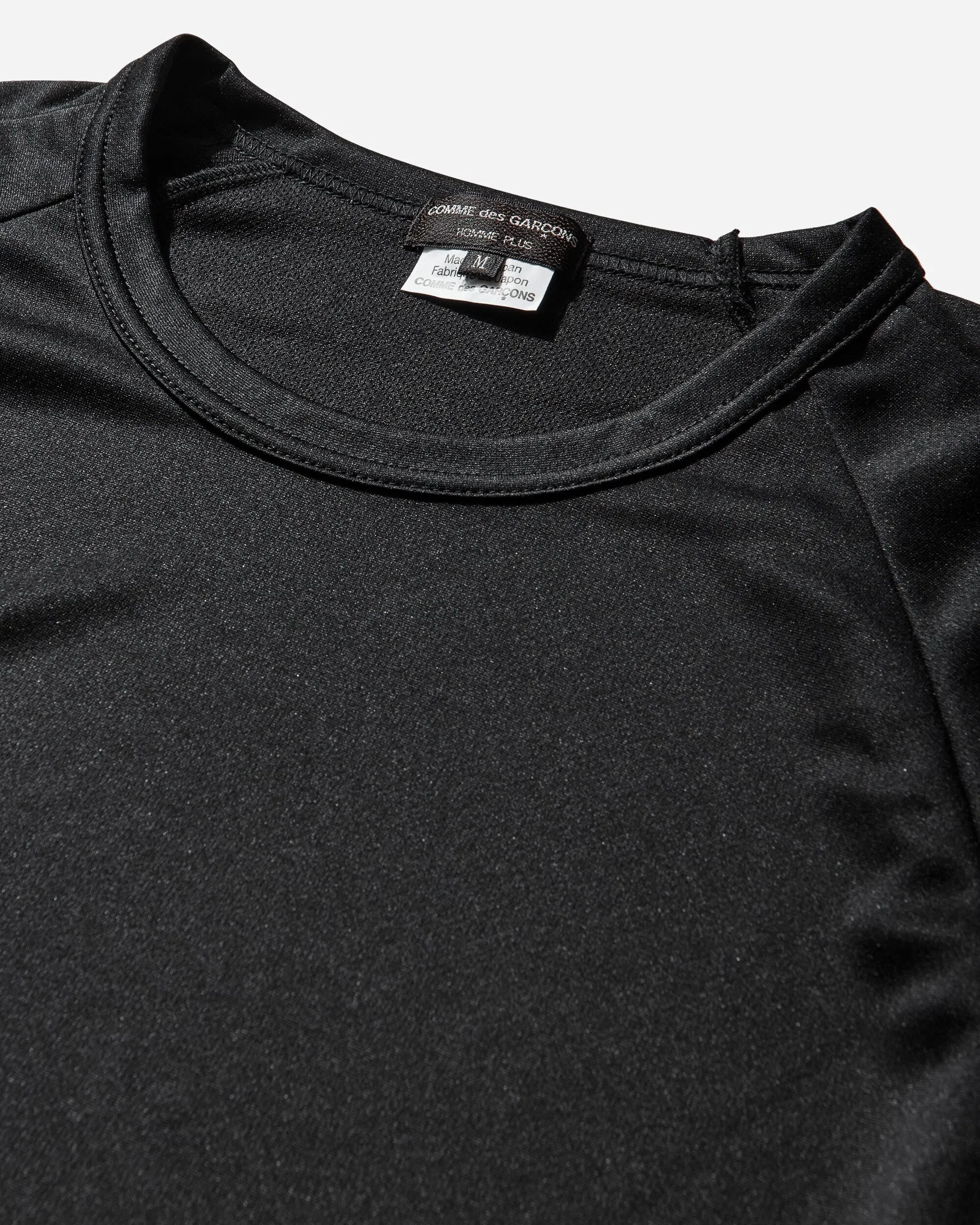Comme Des Garçons Homme Plus Men's Zipped Ruffle Sleeves T-Shirt Black