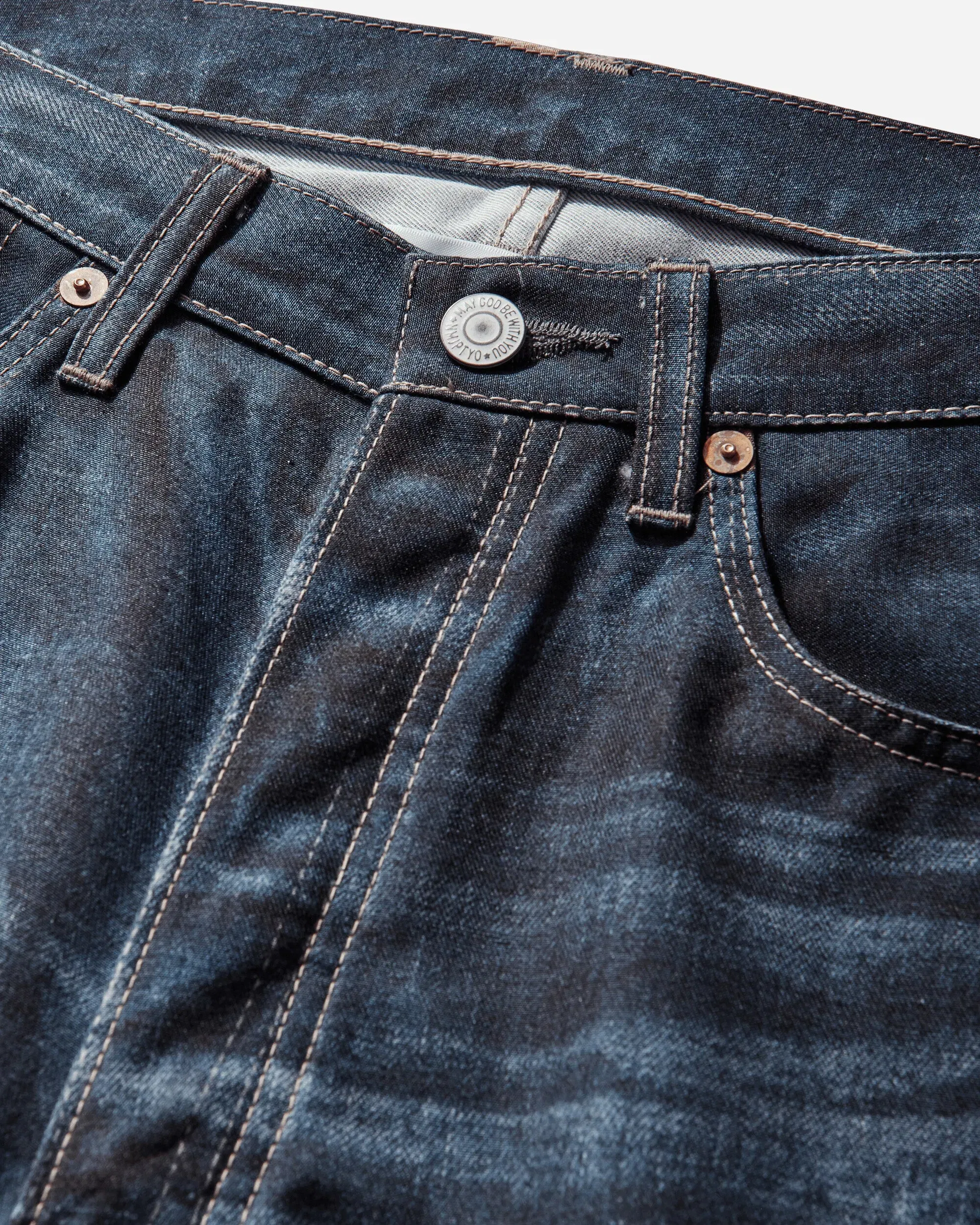 Junya Watanabe MAN Men's New Manual Printed Denim Pants Indigo