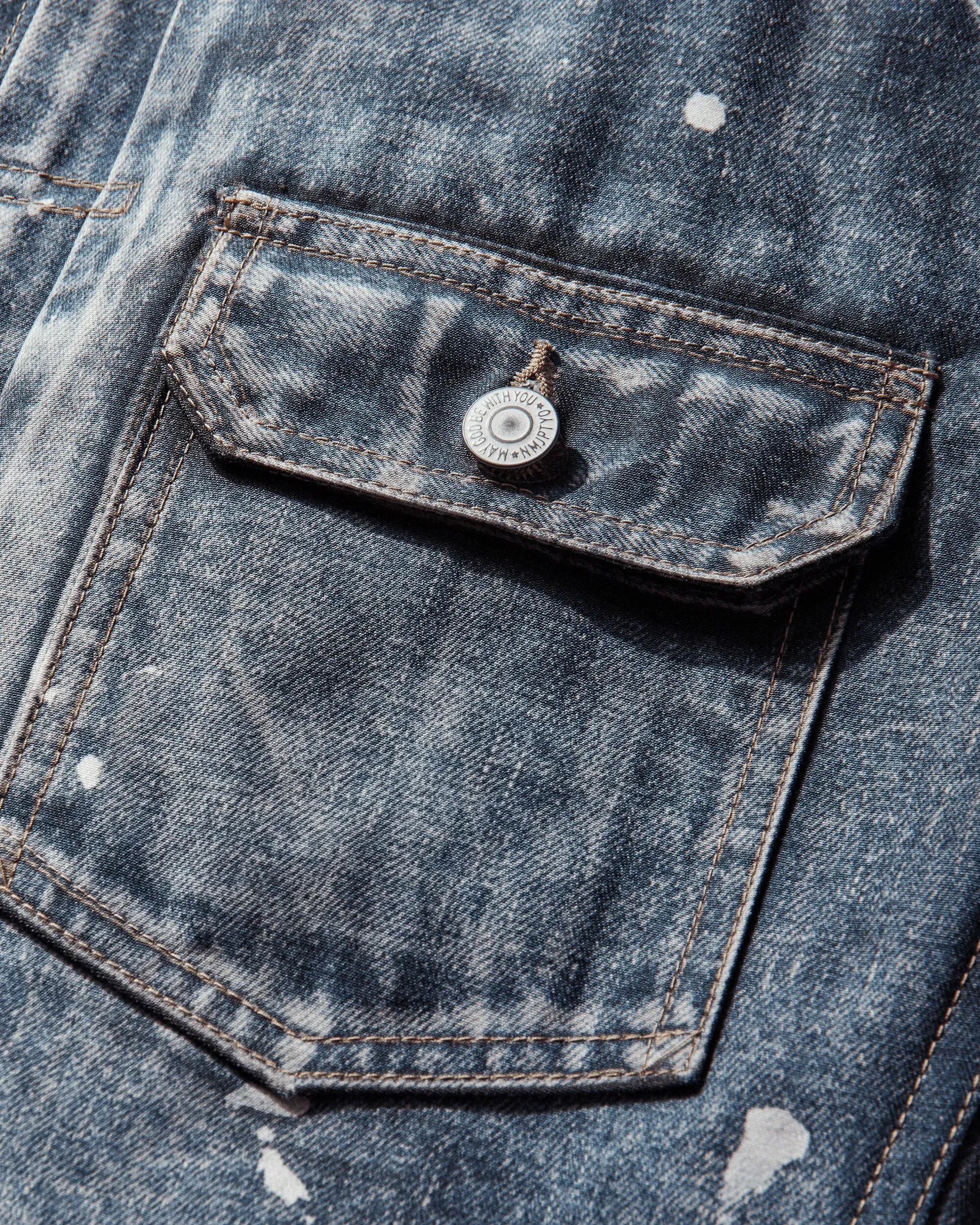 Junya Watanabe MAN Men's New Manual Printed Denim Jacket Indigo