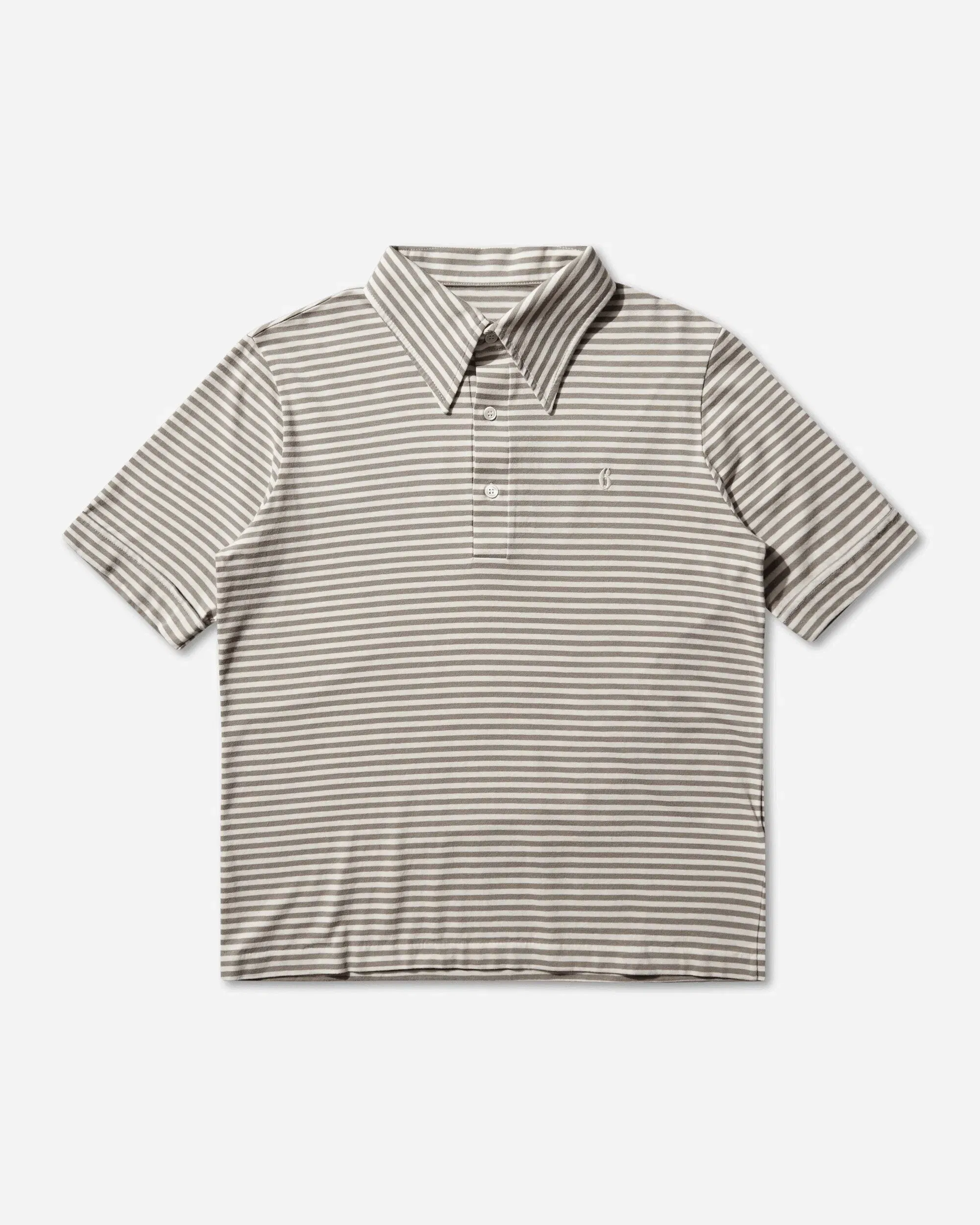 MM6 Maison Margiela Men's Striped Polo Shirt Beige / Off White