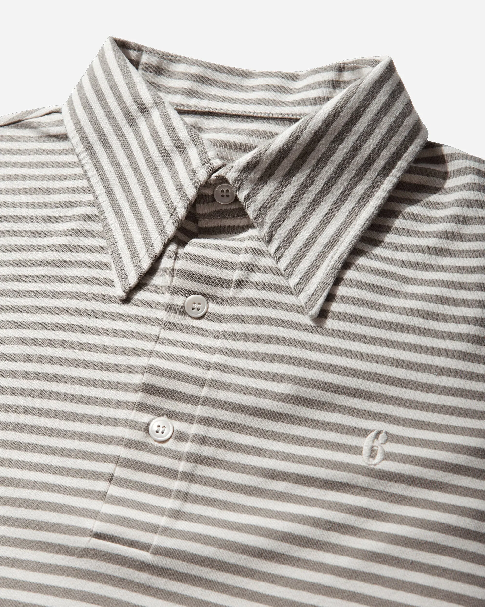 MM6 Maison Margiela Men's Striped Polo Shirt Beige / Off White