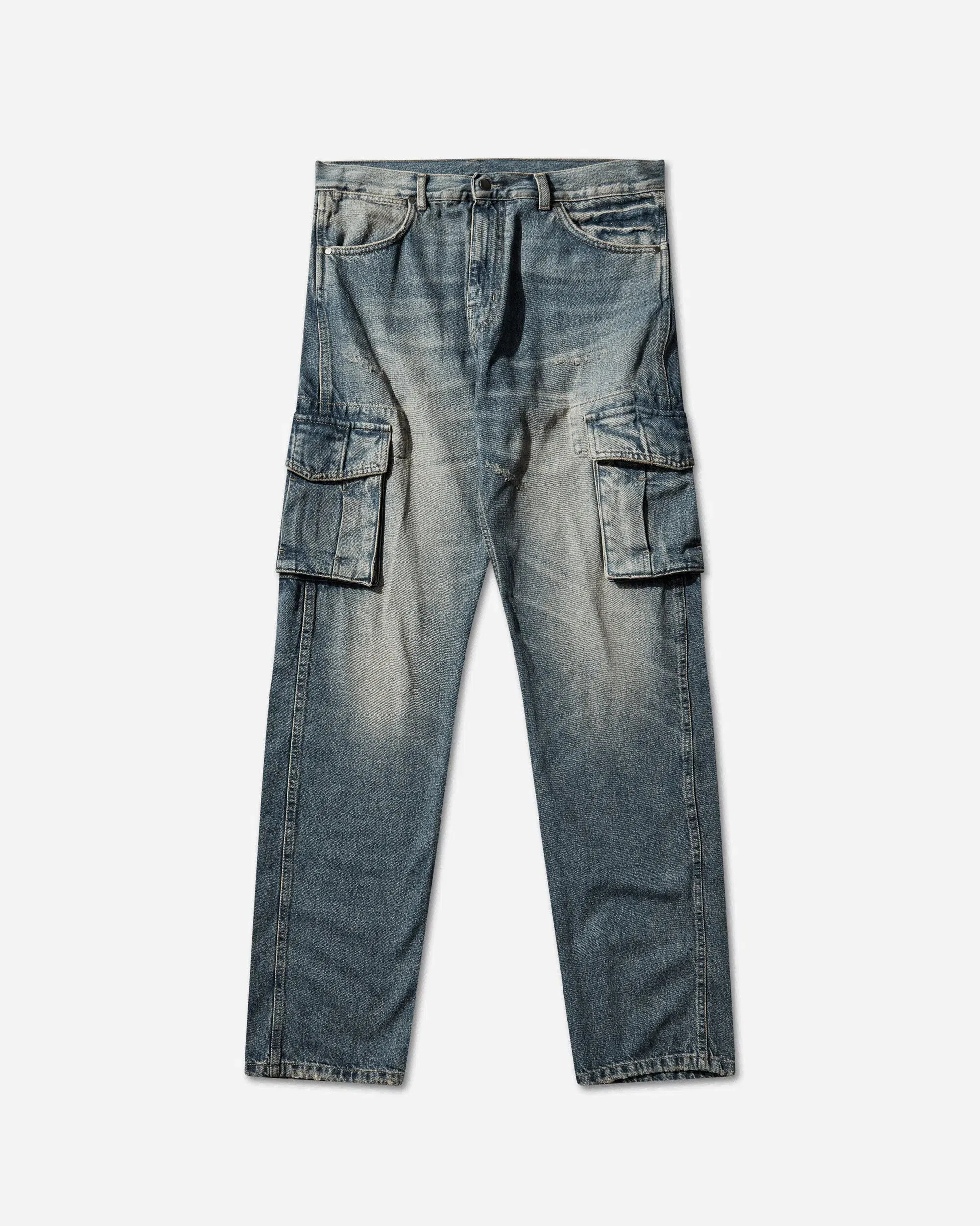 Silas Men's Vintage Wash Cargo Pants Blue Fade