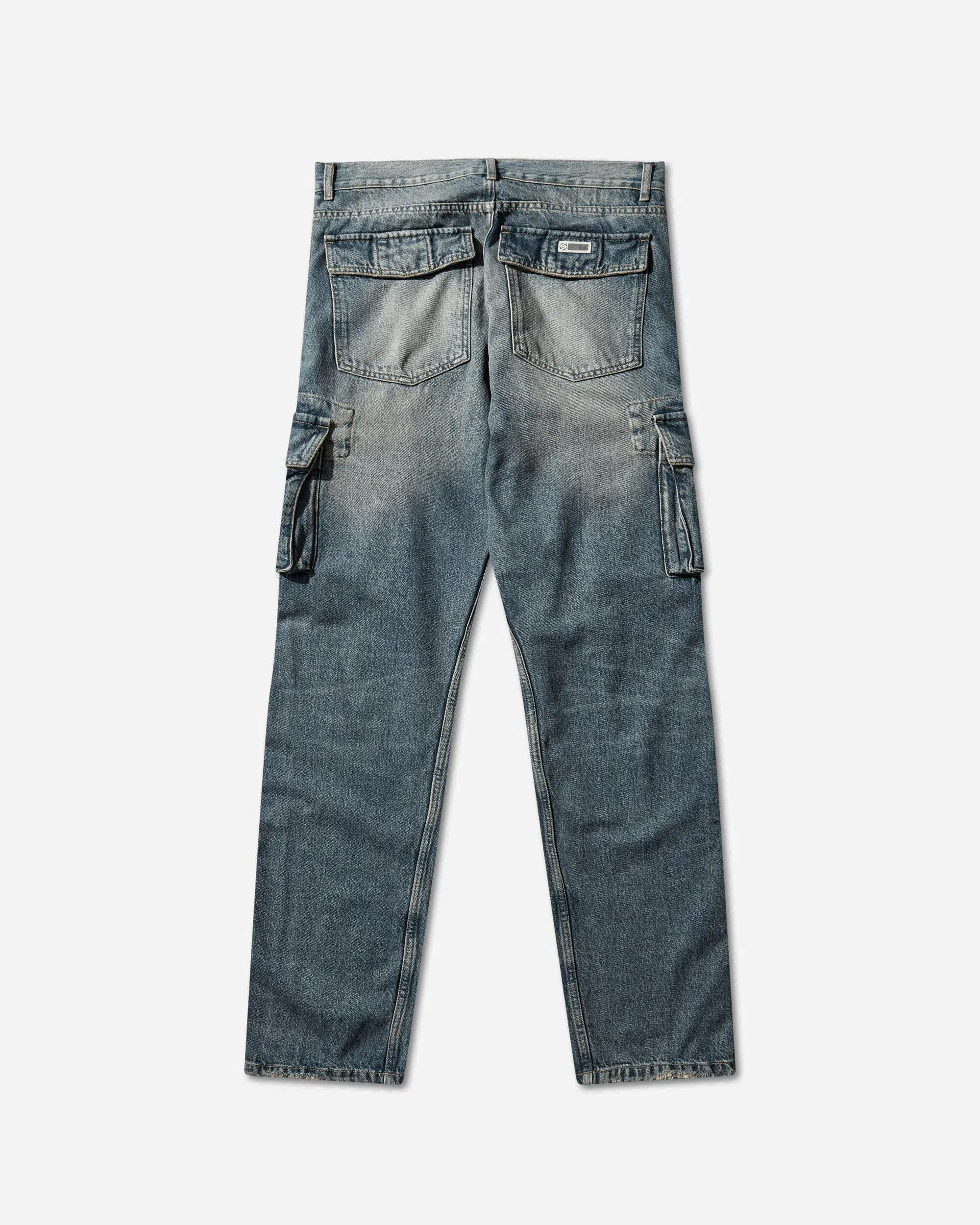 Silas Men's Vintage Wash Cargo Pants Blue Fade