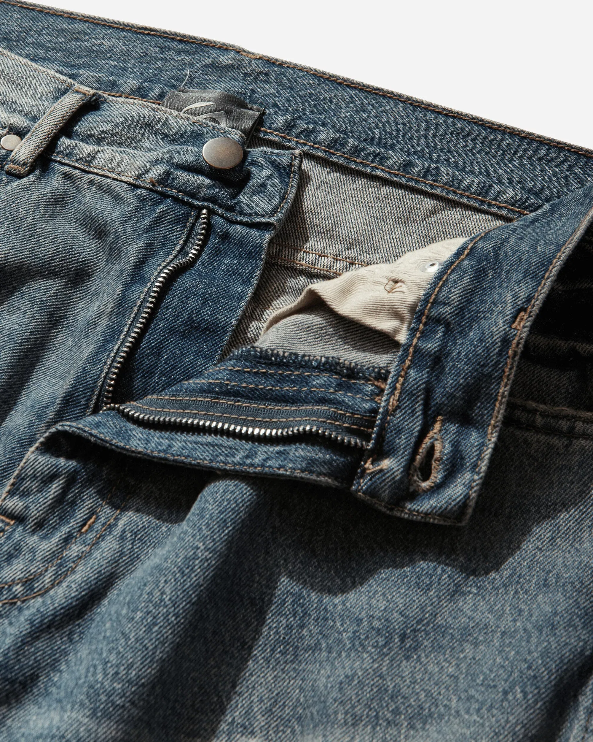 Silas Men's Vintage Wash Cargo Pants Blue Fade