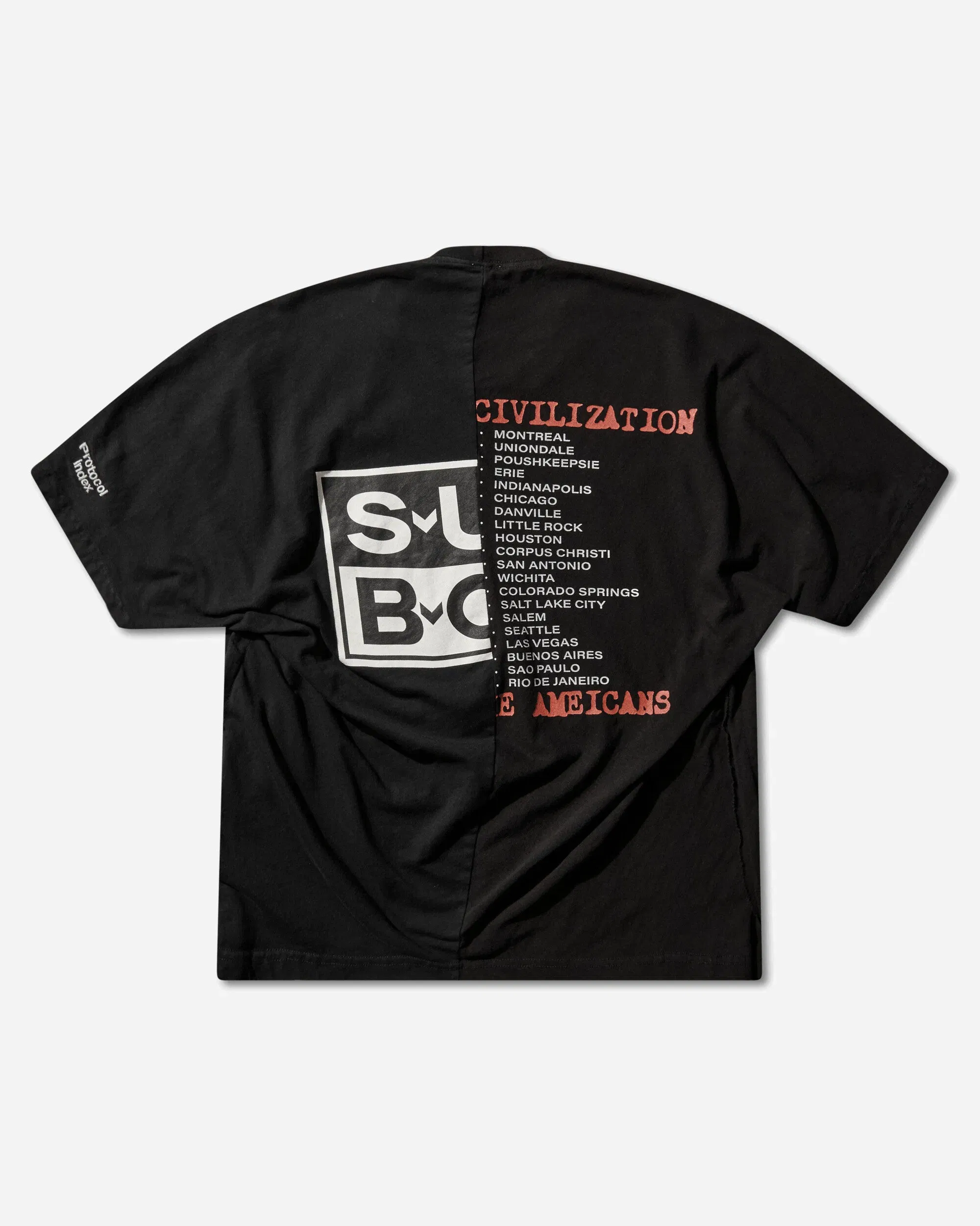 Protocol Index Fake Shoulder Seam T-Shirt Black
