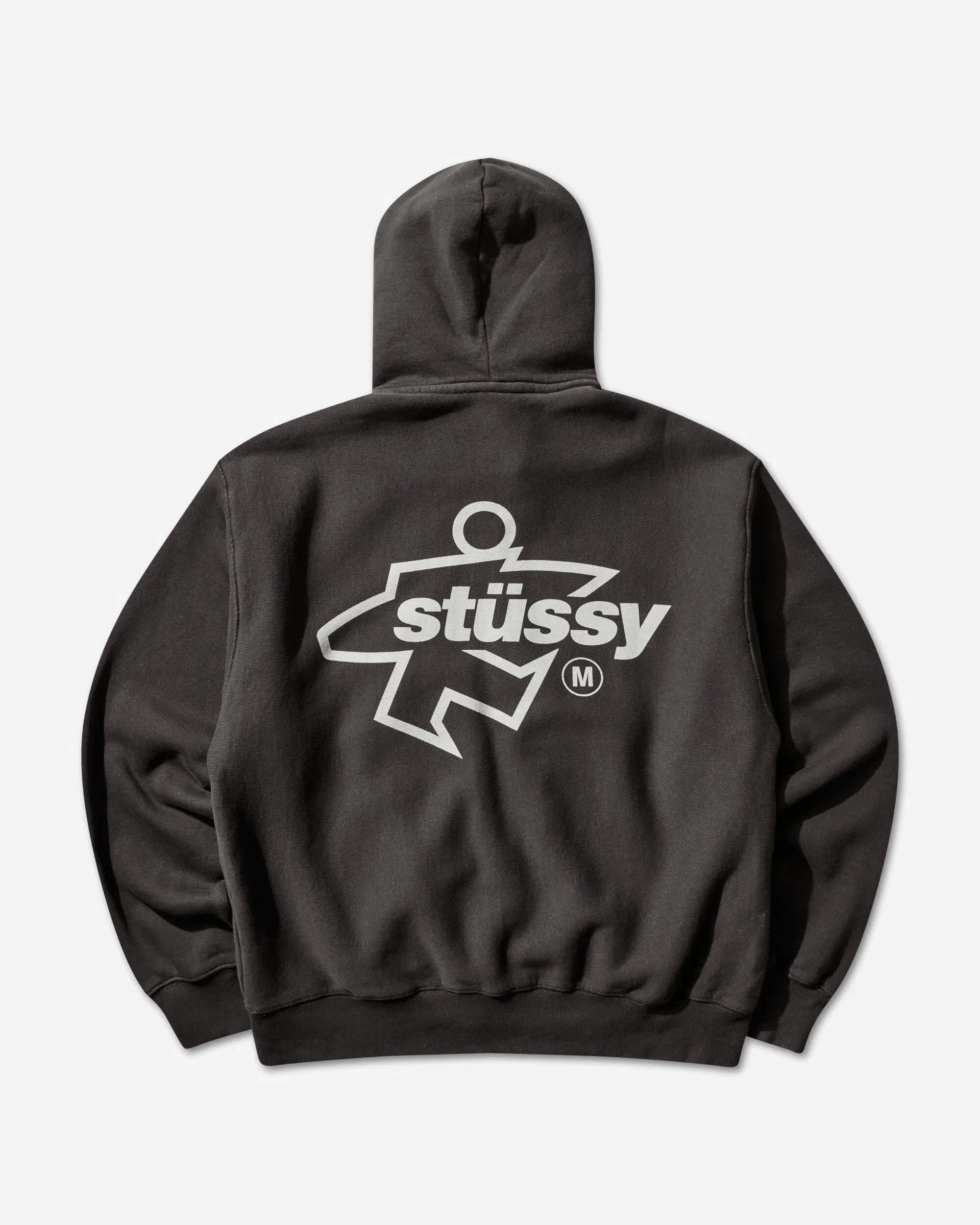 Stussy Surf Size Garment Dyed Zip Hoodie Faded Black