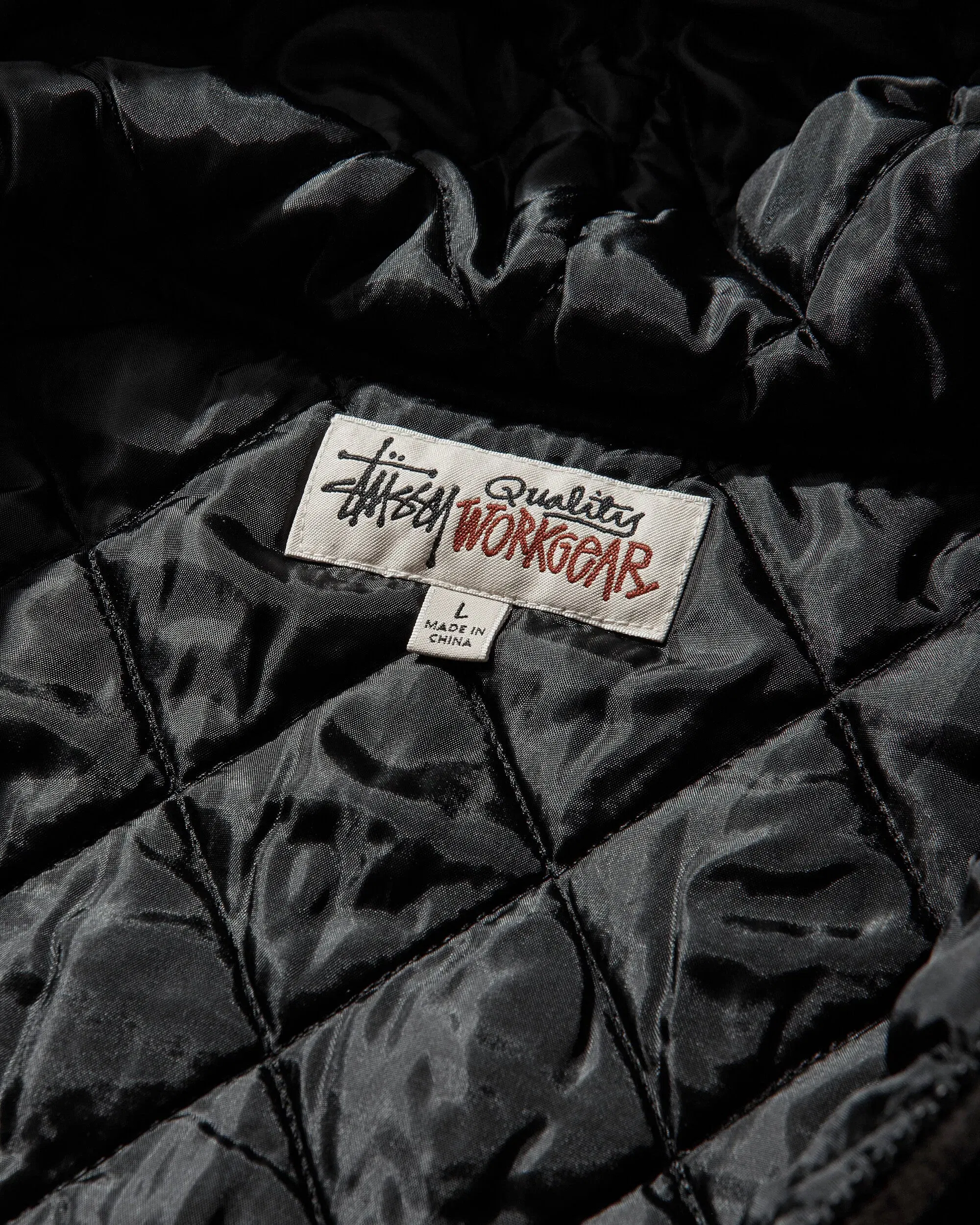 Stussy Zip Hooded Plaid Shirt Charcoal