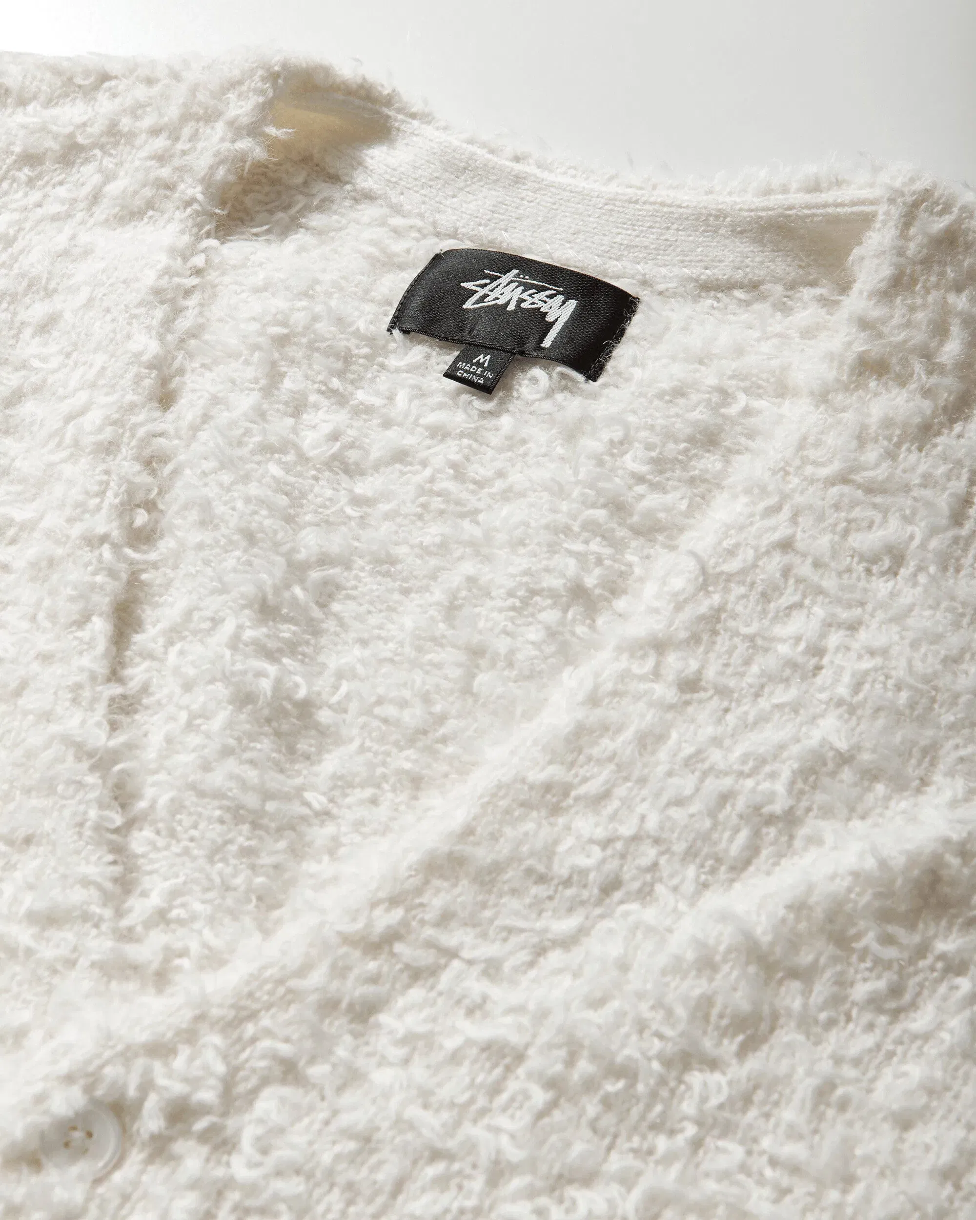 Stussy Textured Cardigan Off White