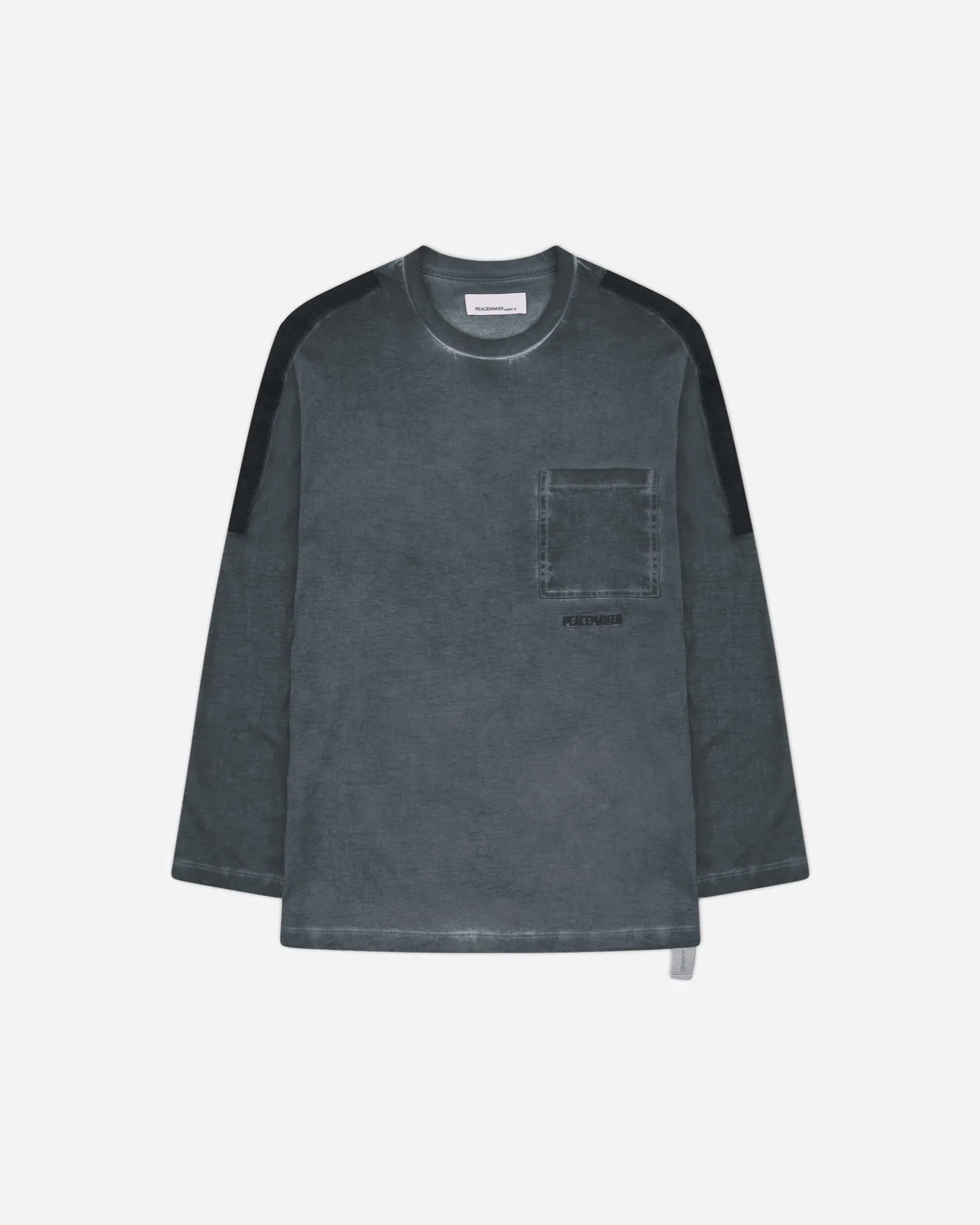 OAMC Peacemaker Men's Velcro Applique Longsleeve T-Shirt Light Grey