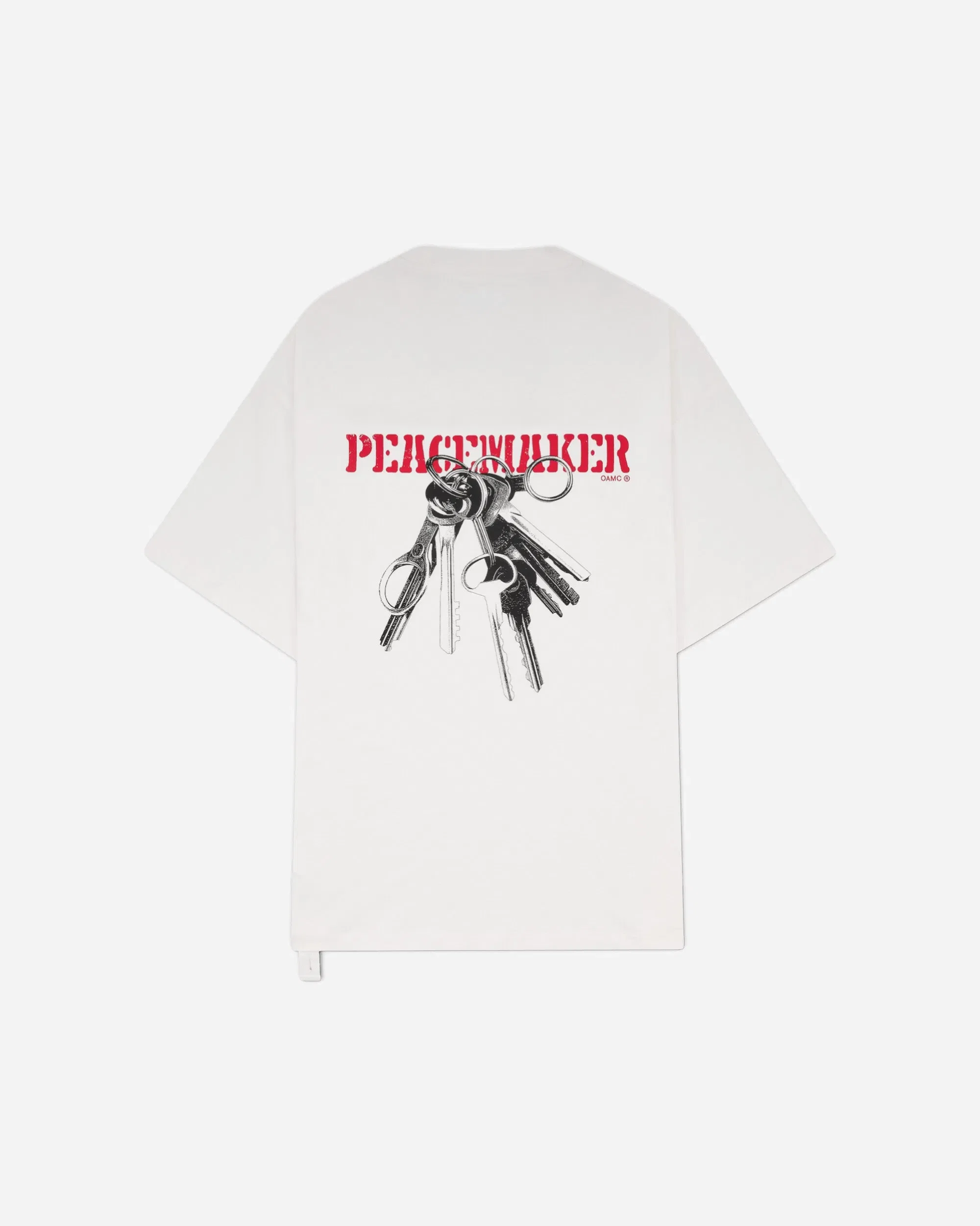 OAMC Peacemaker Men's Keys Print Oversized Fit T-Shirt White