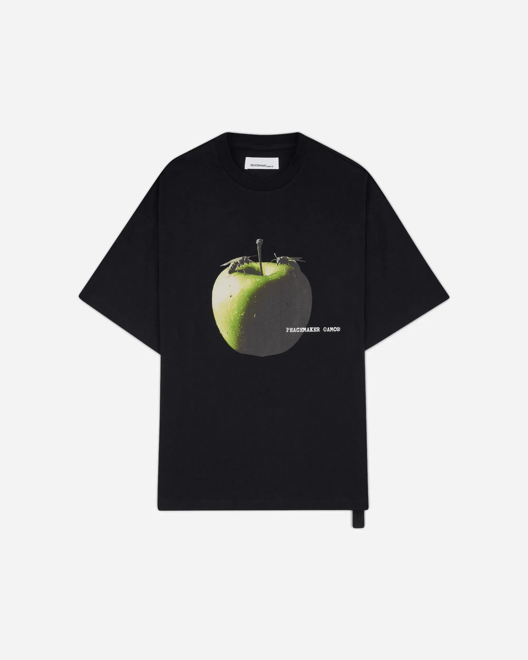 OAMC Peacemaker Men's Apple Print Oversized Fit T-Shirt Black