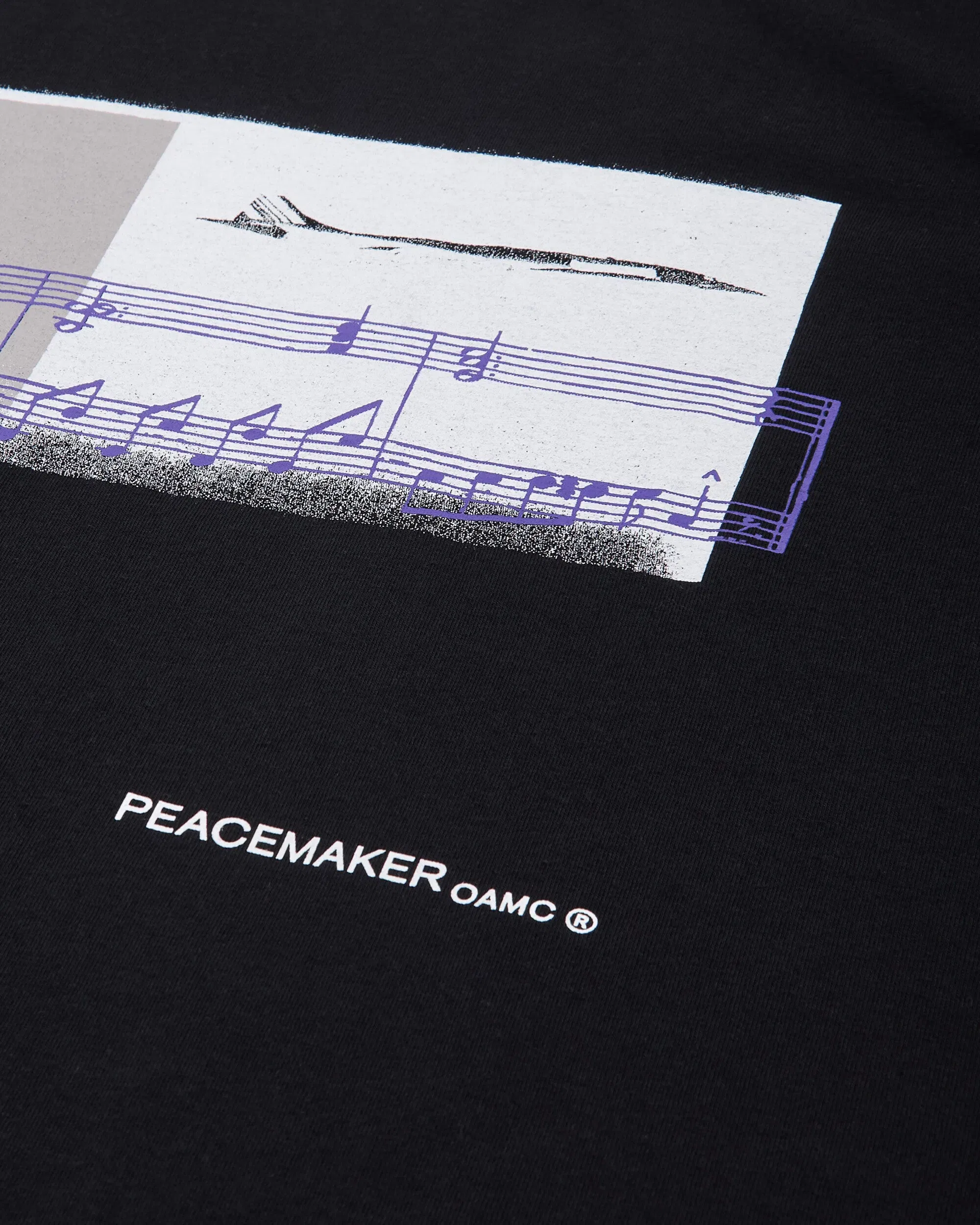 OAMC Peacemaker Men's Halfway To Nowhere Print Regular Fit T-Shirt Black