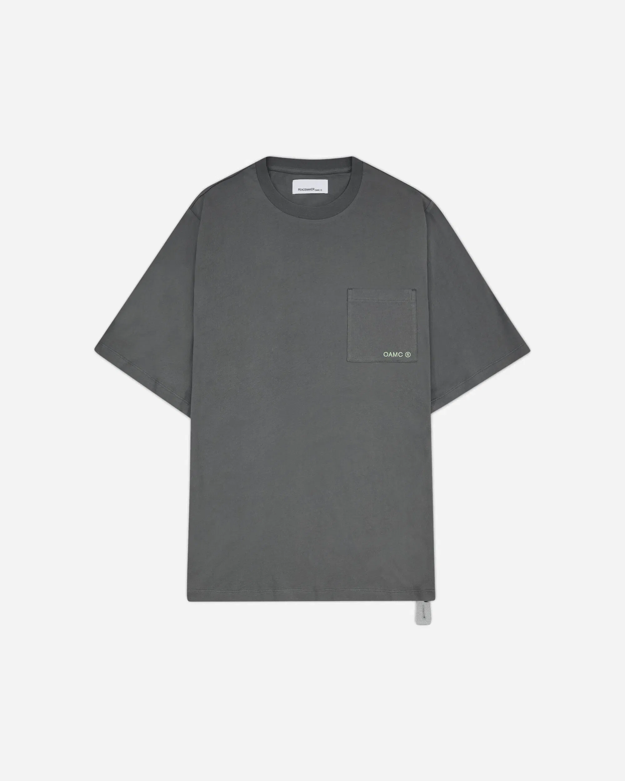 OAMC Peacemaker Men's Stencil Print Pocket T-Shirt Grey