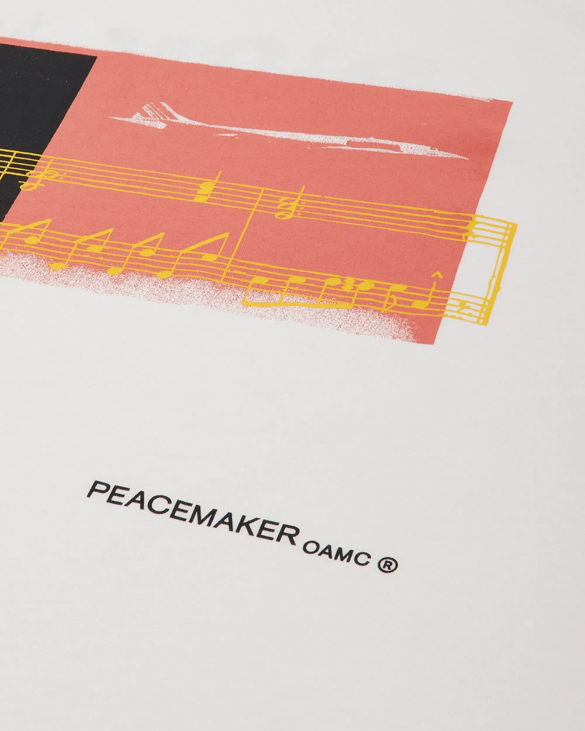 OAMC Peacemaker Men's Halfway To Nowhere Print Regular Fit T-Shirt White