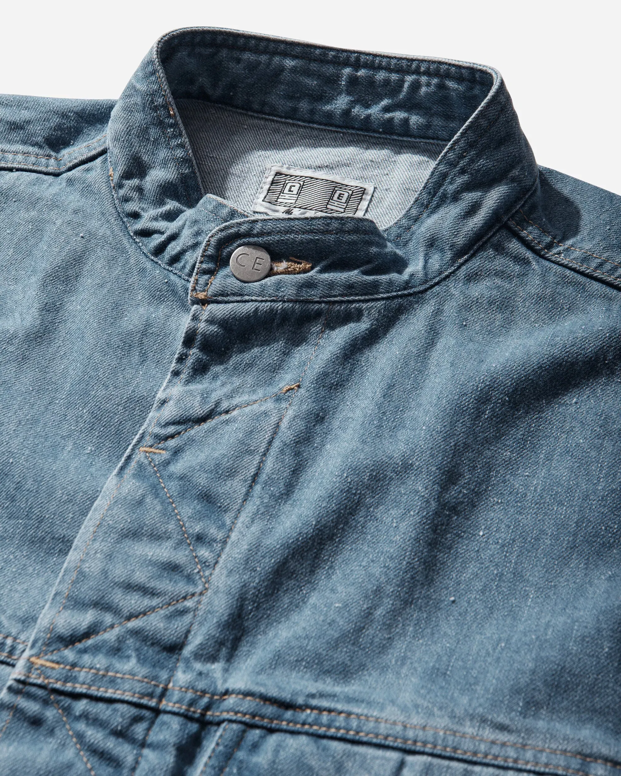 Cav Empt Men's Washed Nep Denim Trucker Jacket Indigo