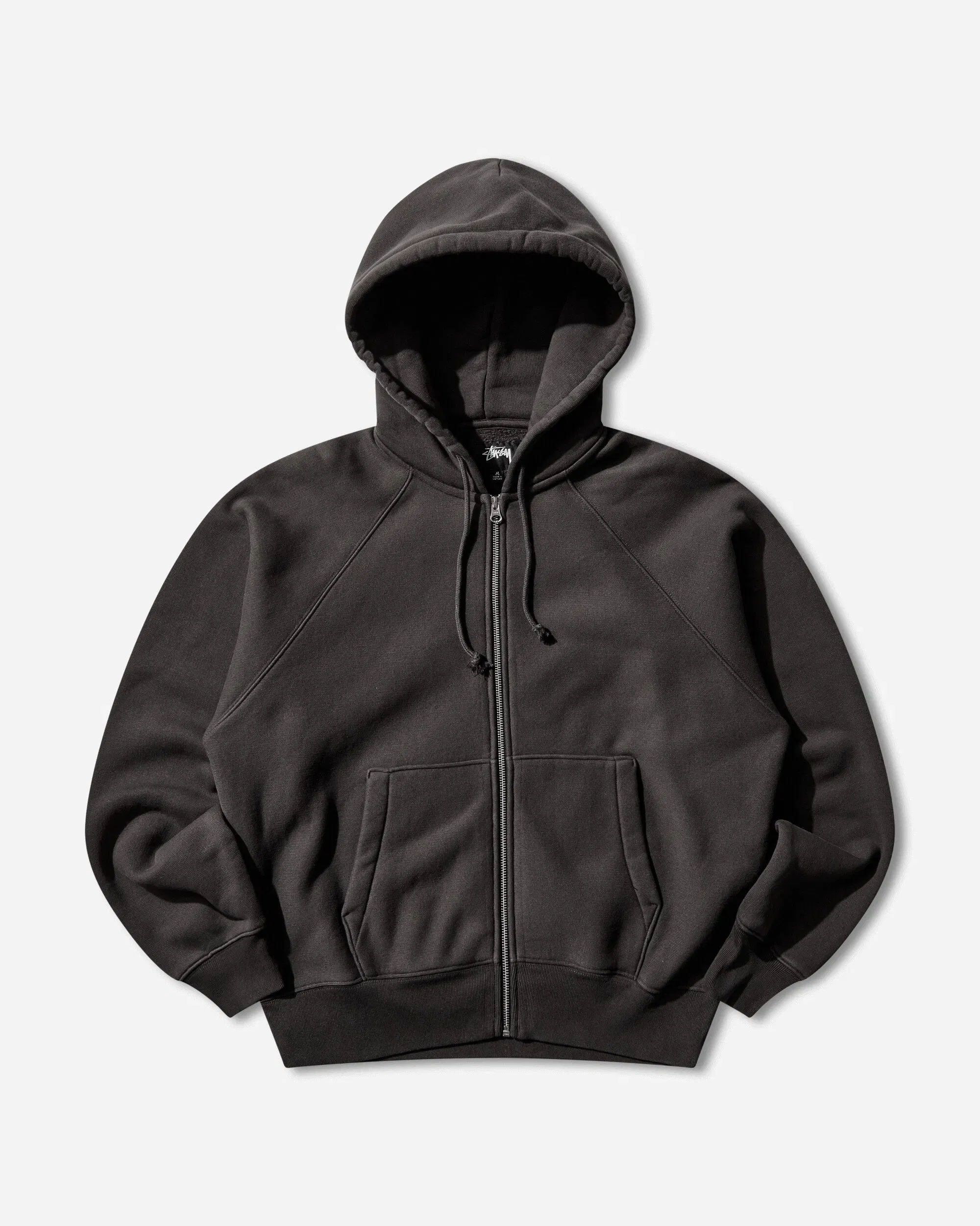 Stussy Relaxed Zip Hoodie Washed Black