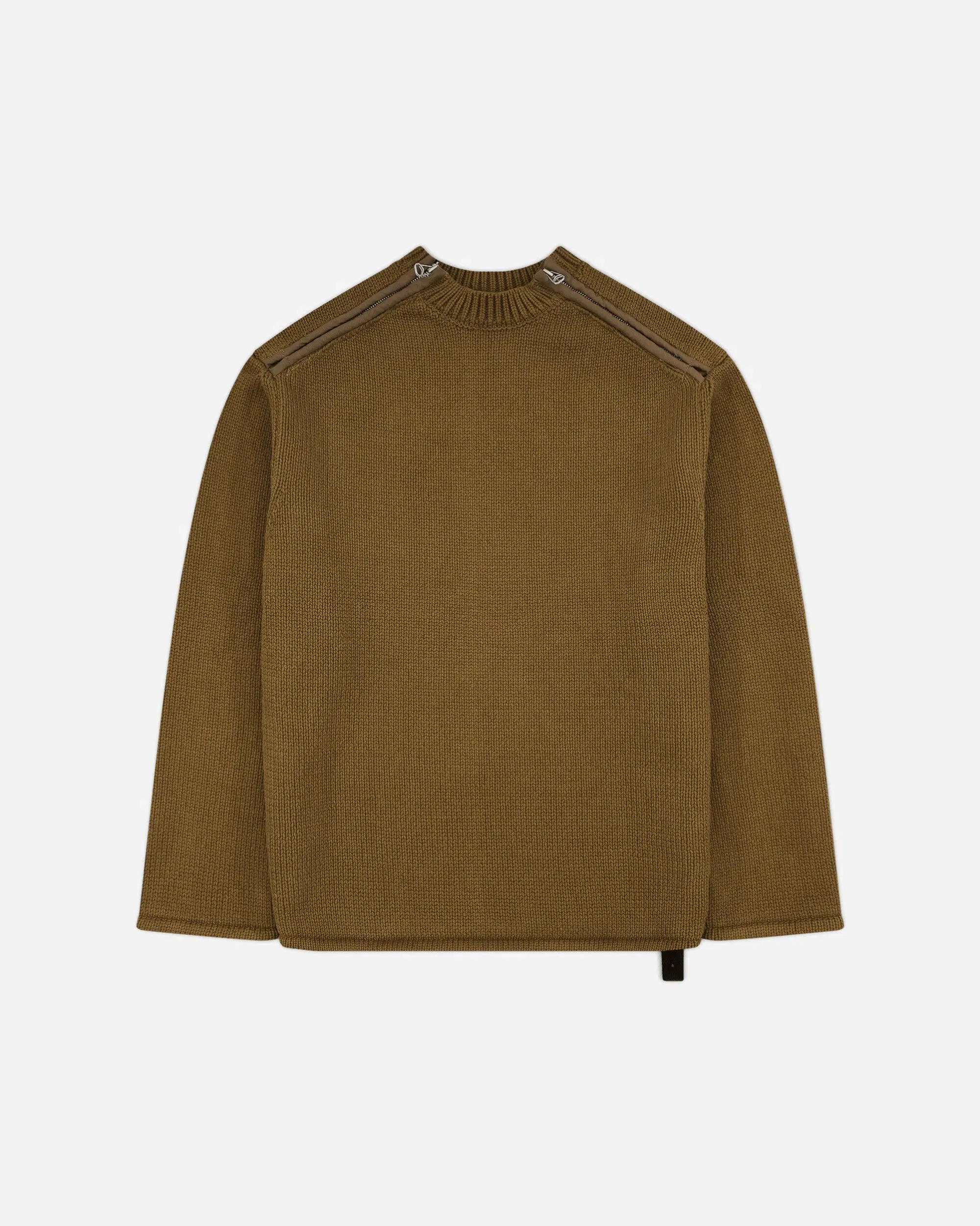 OAMC Peacemaker Men's Shoulder Zip Knit Sweater Beige
