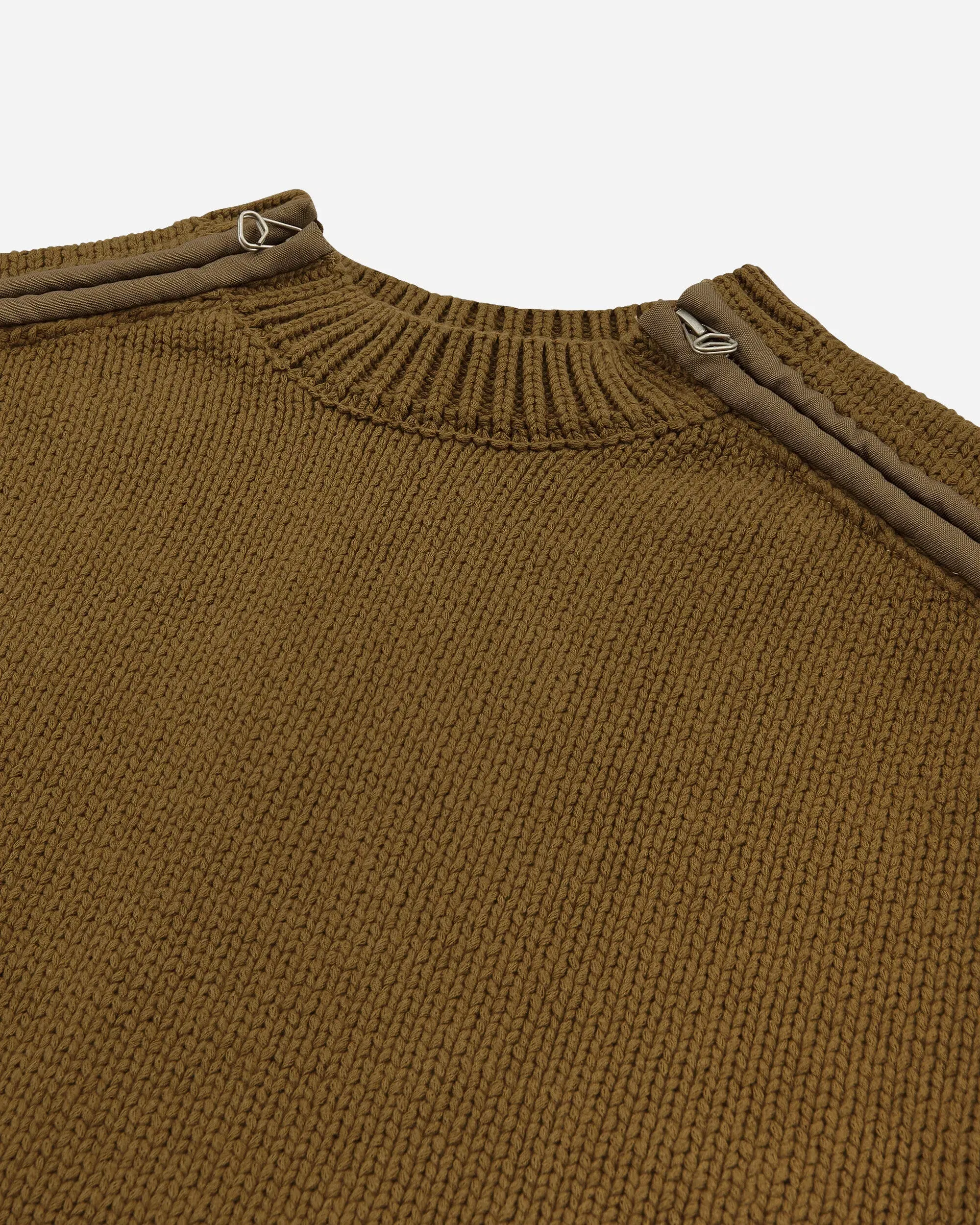 OAMC Peacemaker Men's Shoulder Zip Knit Sweater Beige