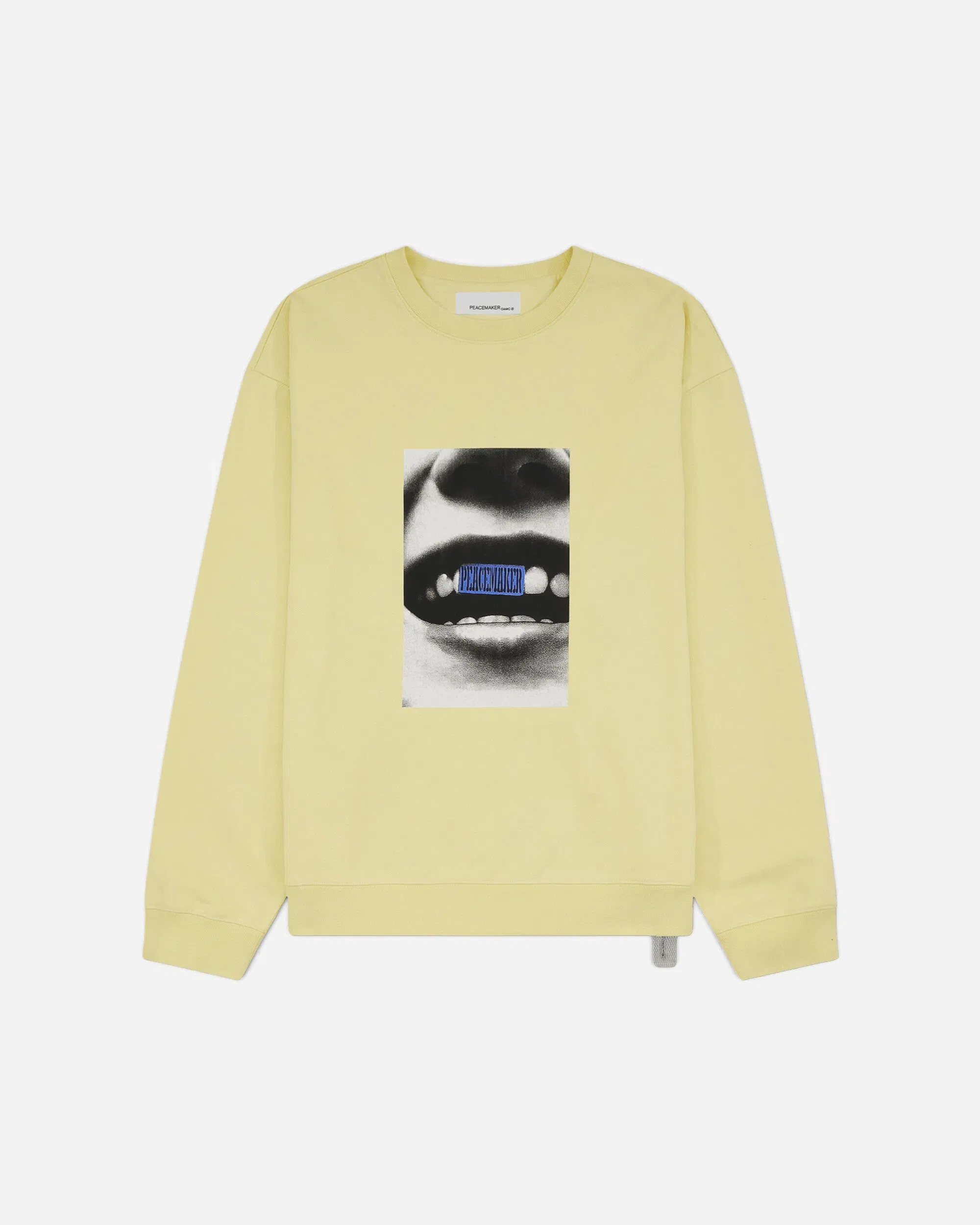 OAMC Peacemaker Men's Smile Print Print Loose Fit Crewneck Sweatshirt Light Yellow