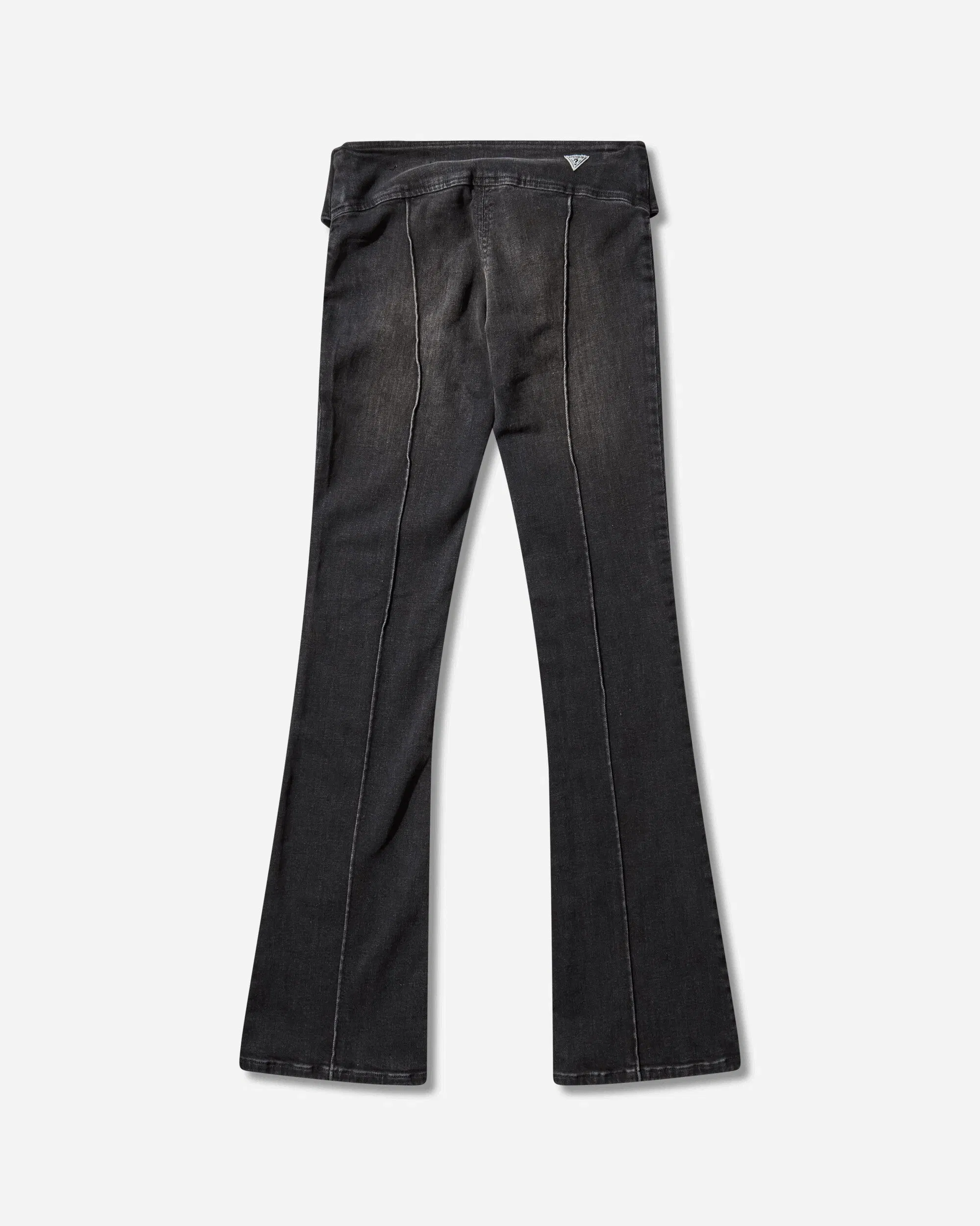 GUESS USA Women's Belted Bootcut Pants Black Sanded Wash